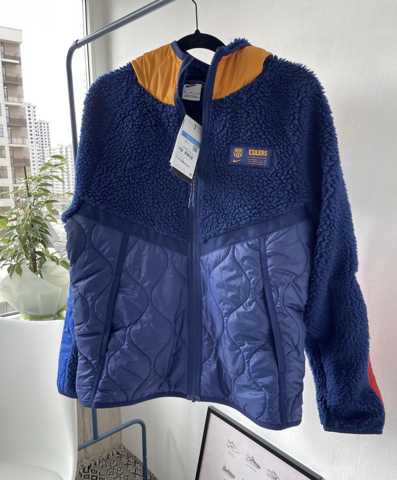 Nike x Barcelona soccer fleece jacket Sherpa Teddy rare