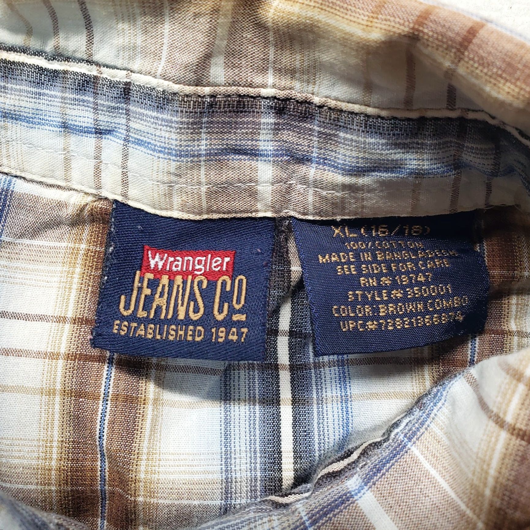 Wrangler Wrangler Jeans Co Western Plaid Button Pearl Snap Shirt XL Mens Multicolor Short Sleeve Shirt Size US XL / EU 56 / 4 - 3 Thumbnail