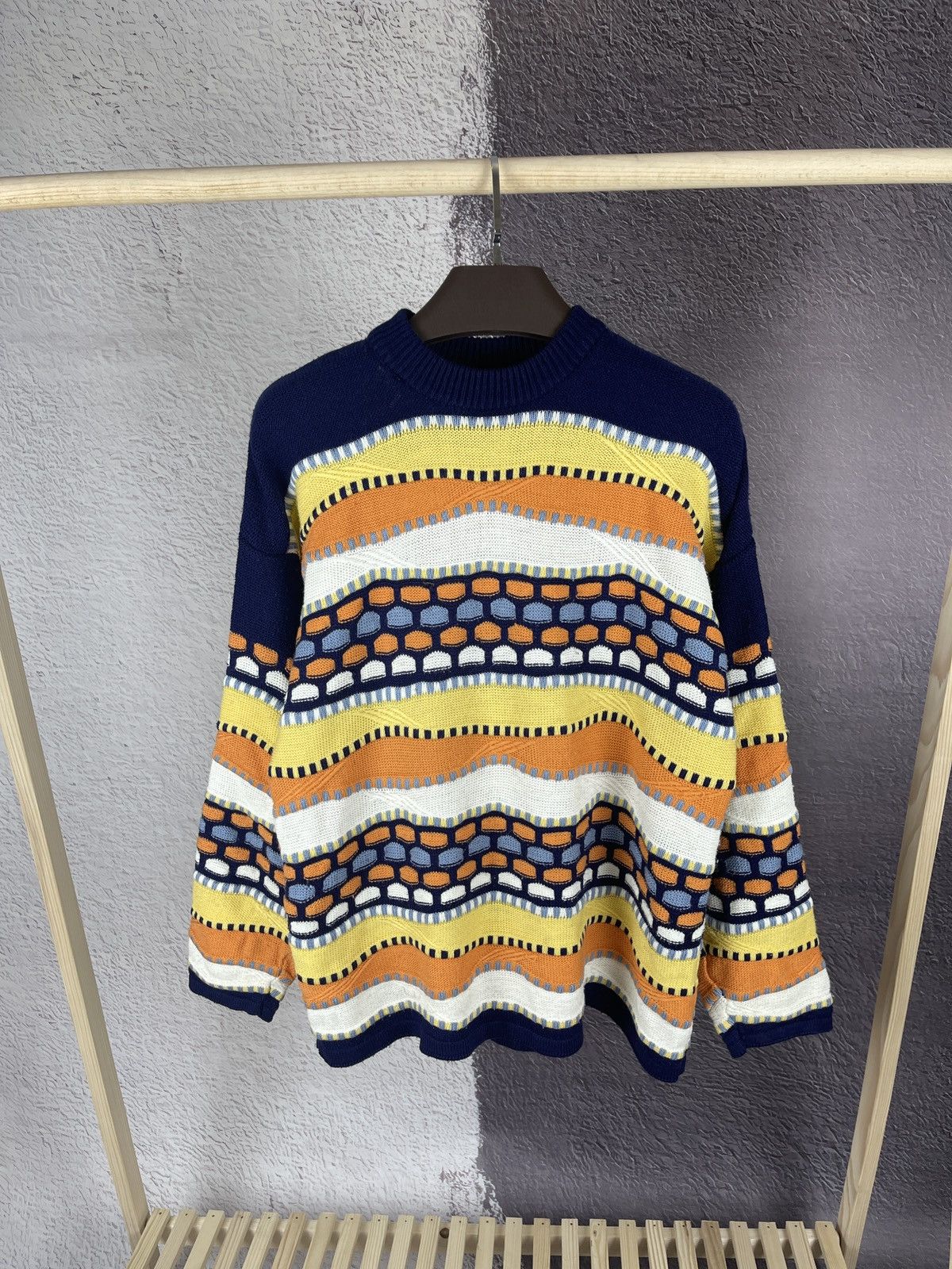 Vintage Vintage coogi style coloured cable knit sweater oversized Size US M / EU 48-50 / 2 - 1 Thumbnail