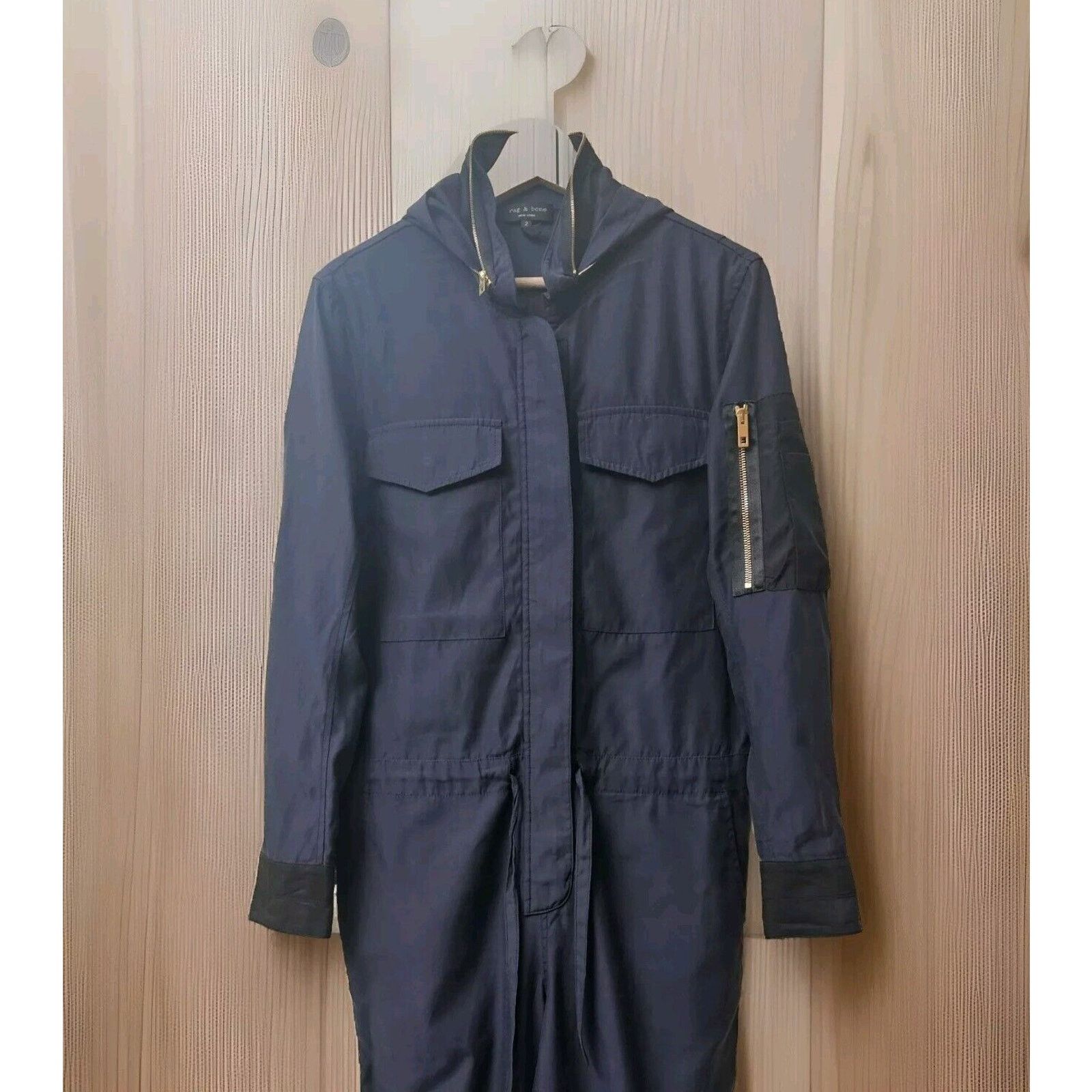 Rag & Bone Rag & Bone Indigo Claire Jumpsuit Zip Ankle Hidden Buttons 2 Size 27" / US 4 / IT 40 - 4 Thumbnail
