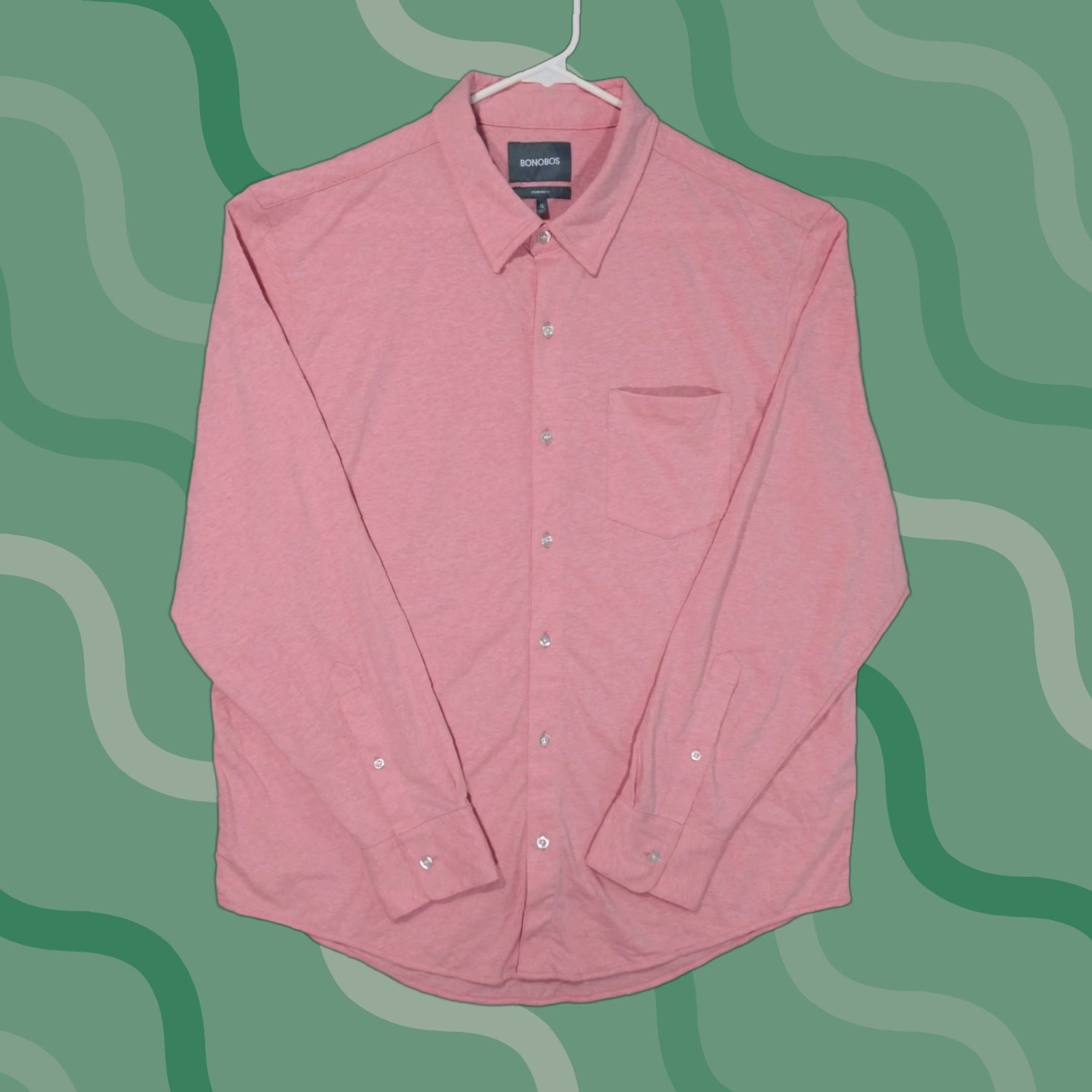 Bonobos Bonobos Shirt Mens XL Pink Jersey Long Sleeve Button Up Casual Everyday Size US XL / EU 56 / 4 - 1 Thumbnail
