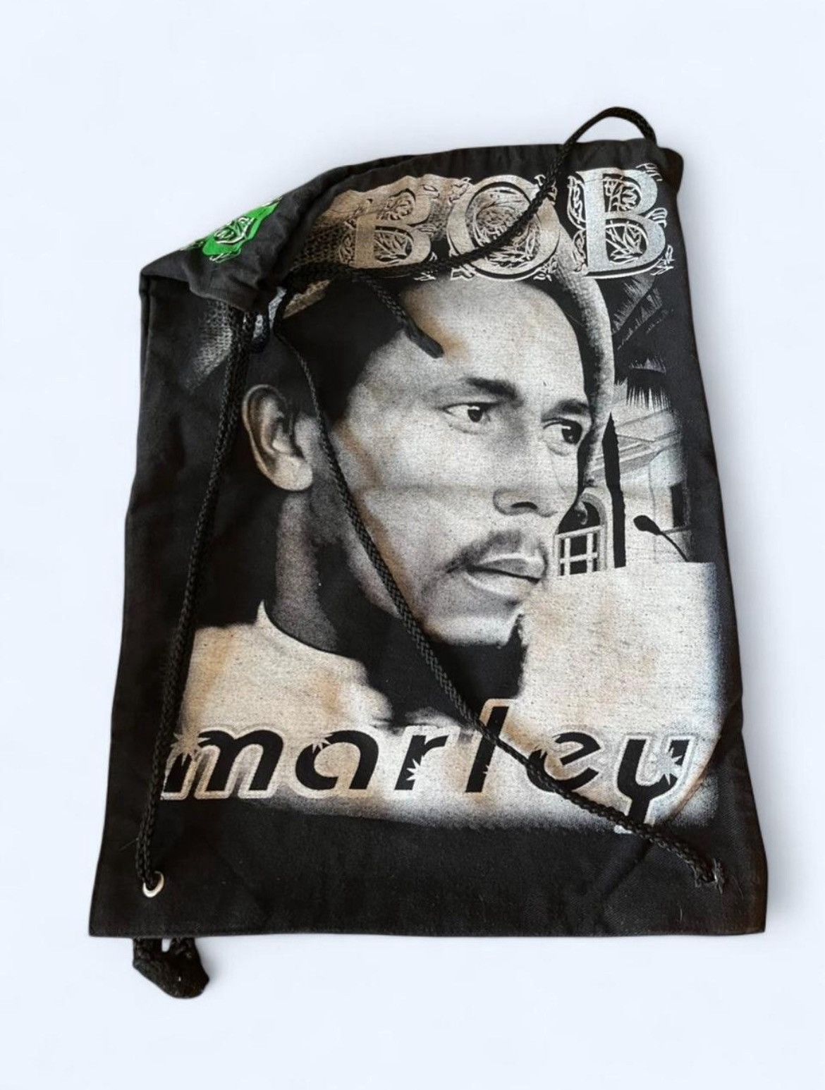 Bob Marley Bob Marley black canvas Drawstring Bag 90s Rap Tee type RARE Size ONE SIZE - 3 Thumbnail