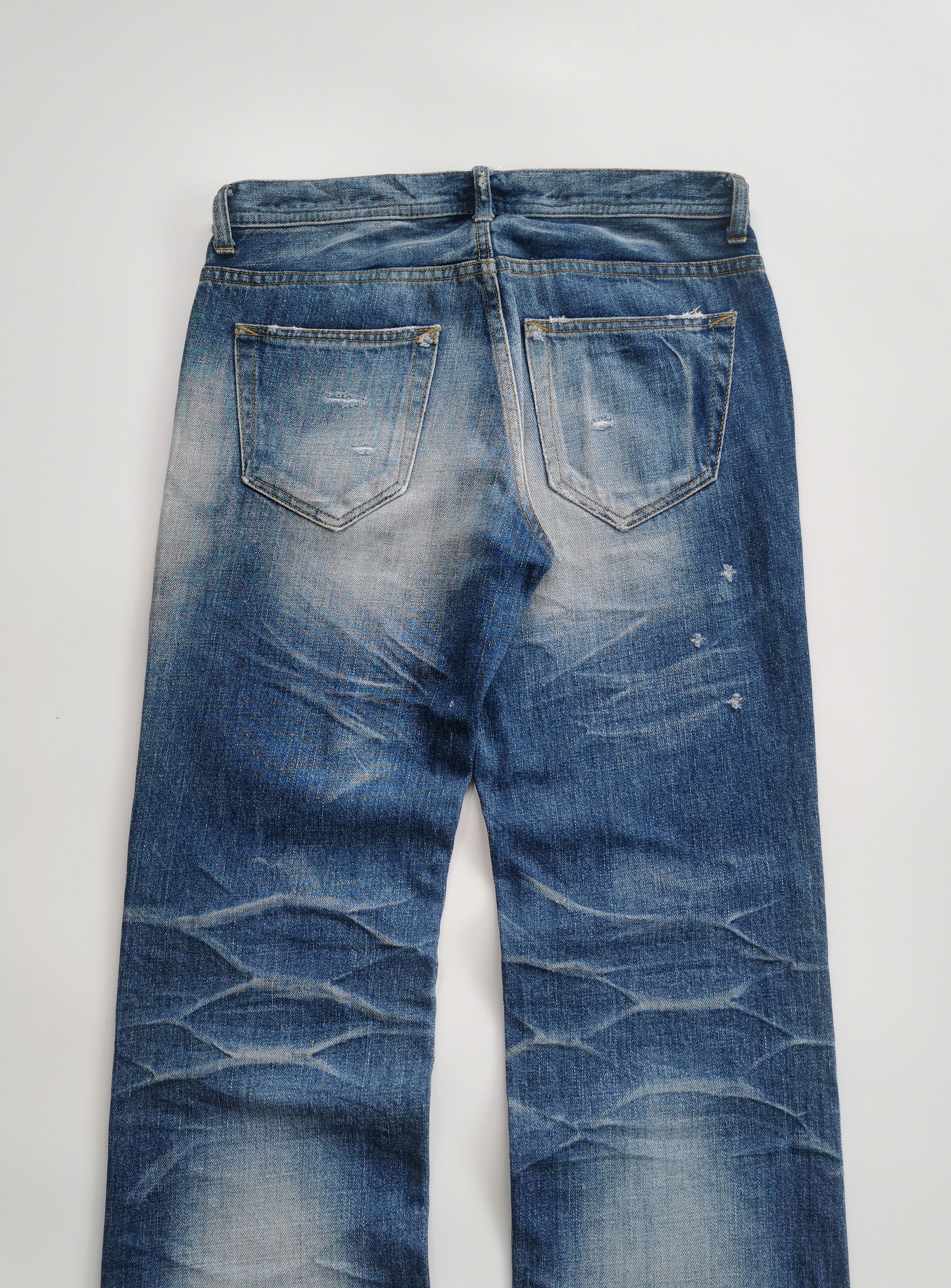 Full Count & Co. Flare Dresslave Distressed Faded Denim Jeans Like Fullcount Size US 30 / EU 46 - 12 Thumbnail