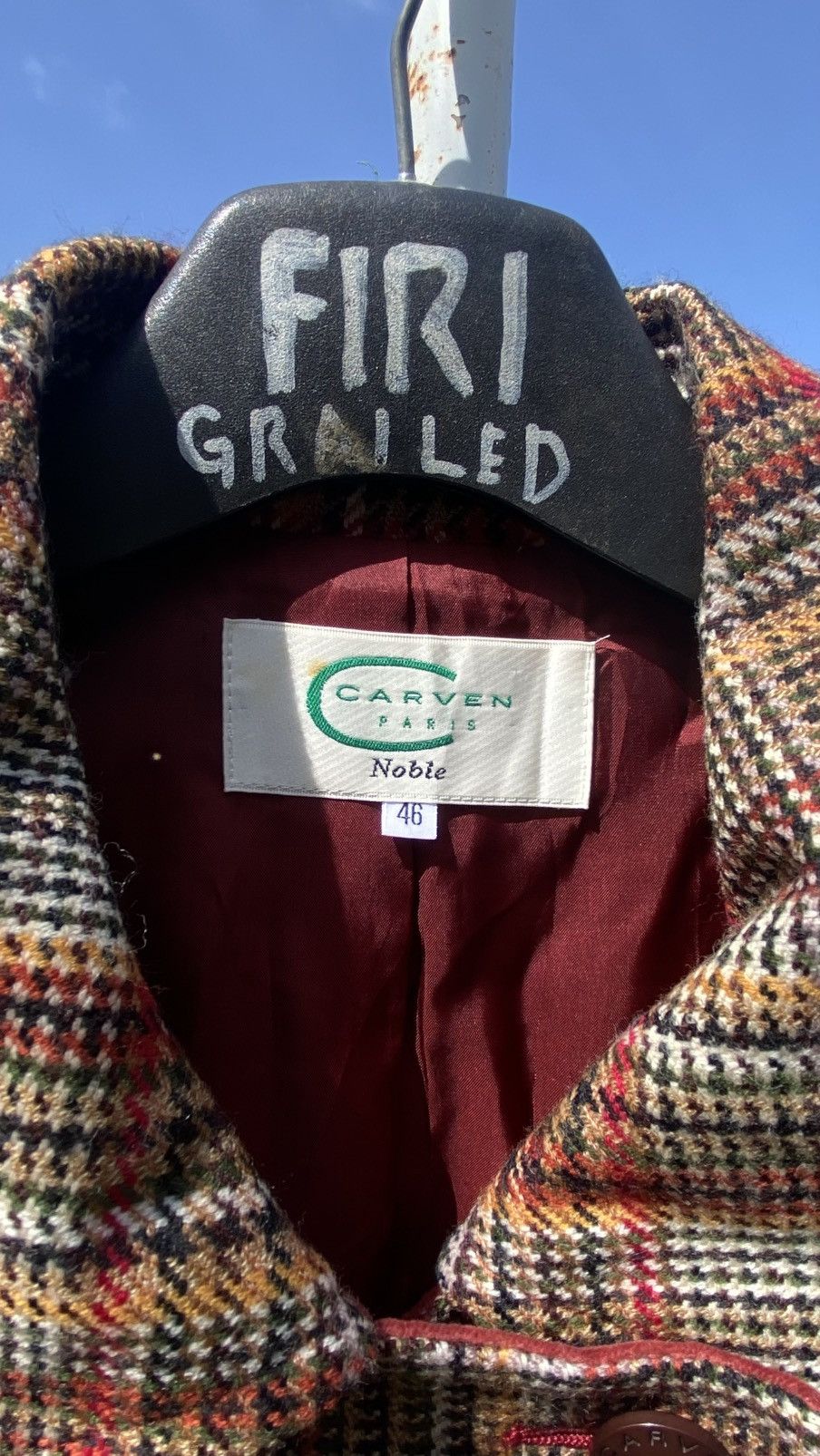 Carven × Vintage Carven Paris Wool Plaid Jacket Size L / US 10 / IT 46 - 5 Thumbnail