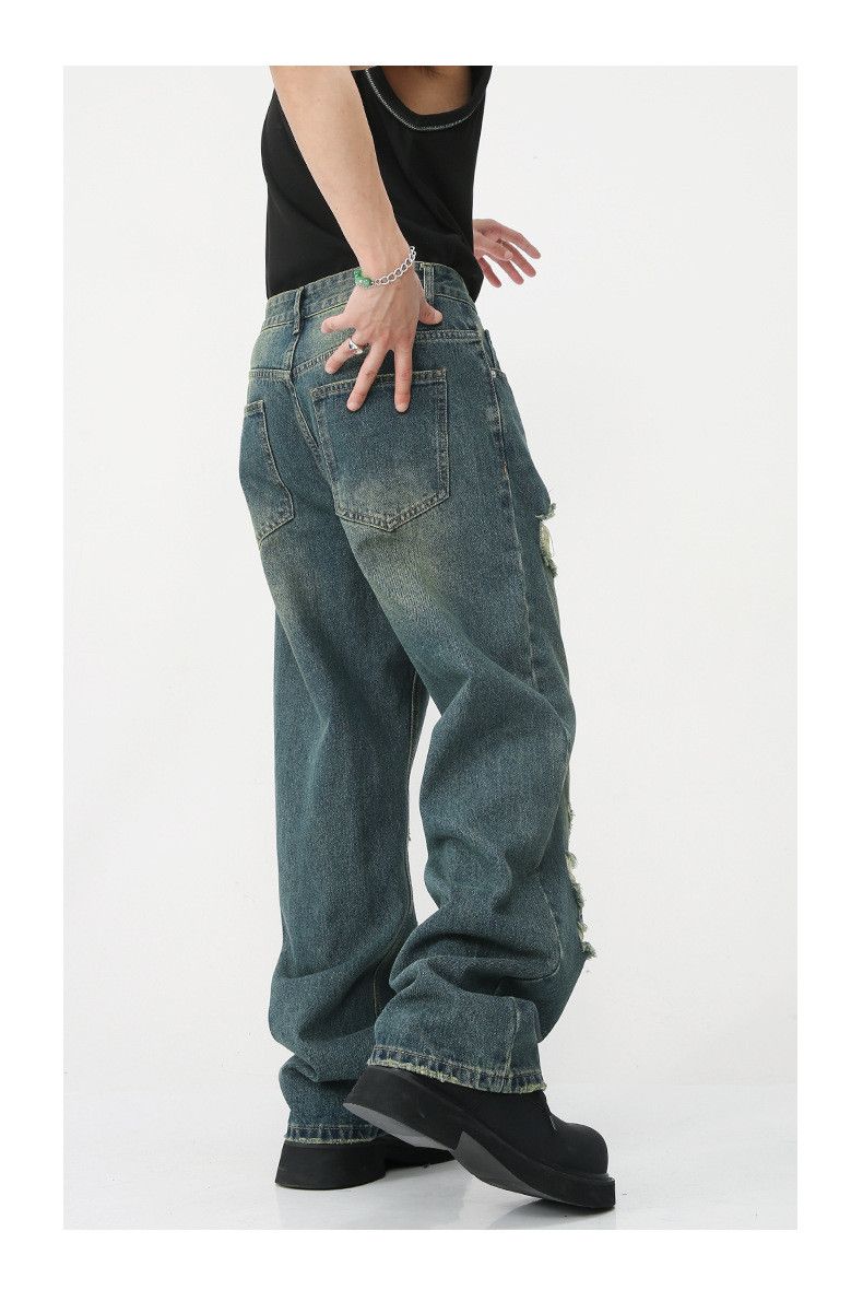 Japanese Brand × Jean Japanese retro loose ripped hip-hop trendy jeans Size US 34 / EU 50 - 4 Thumbnail