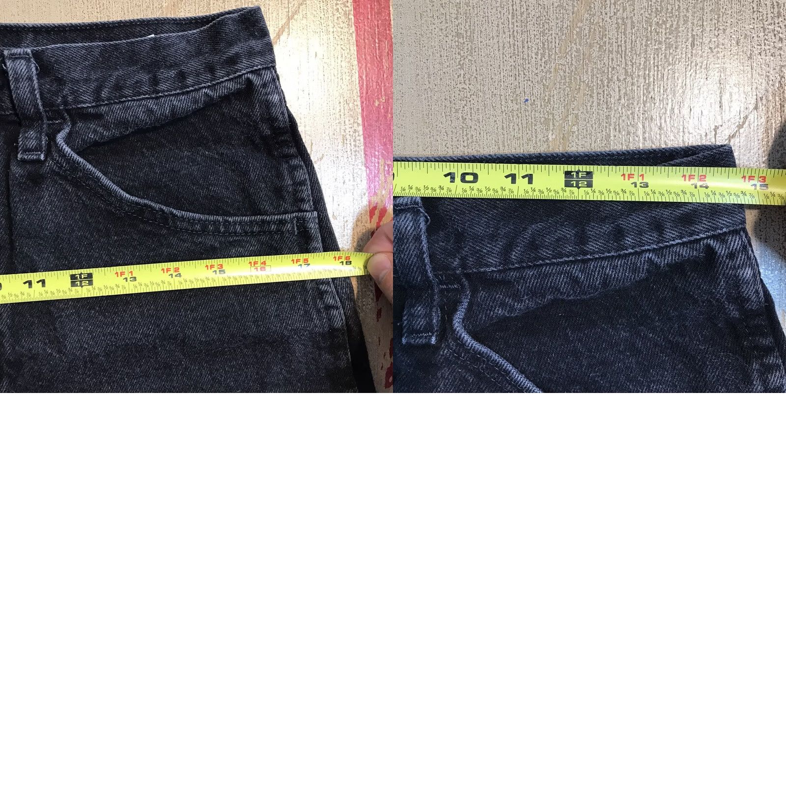 Denime VINTAGE Rustler Shorts Womens Cut Off Black Denim 29 90s 5-Pocket Rustler Women's Jeans Shorts Size 29" - 8 Thumbnail