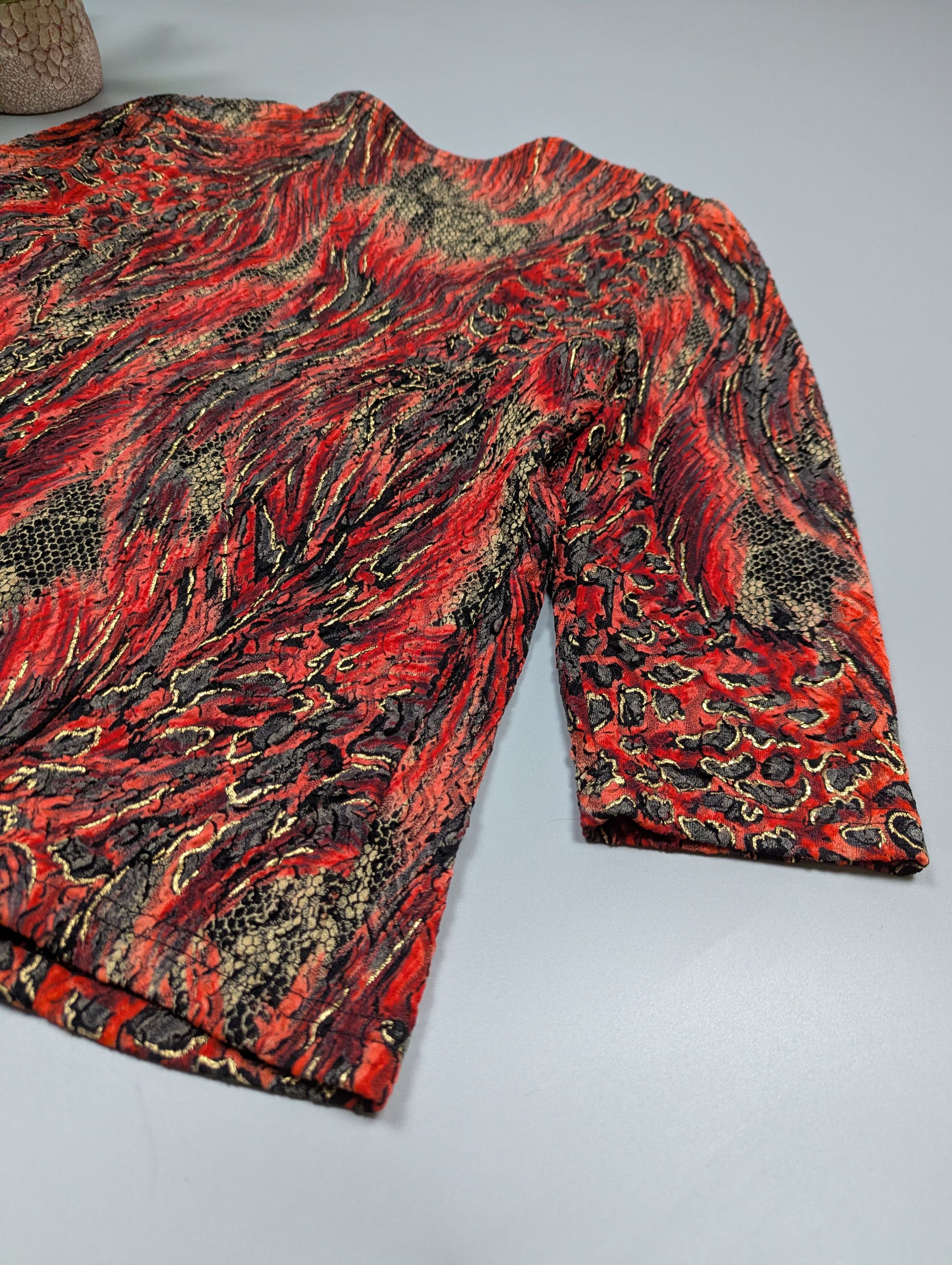 Joseph Ribkoff Vintage Joseph Ribkoff Zip Top Jacket Red Black Gold Size XL / US 12-14 / IT 48-50 - 18 Thumbnail