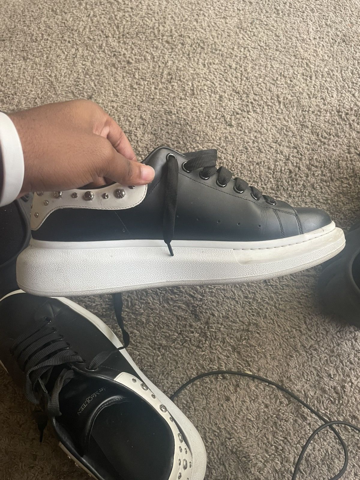 Alexander McQueen Black Studded Alexander McQueen Sneaker Size US 12 / EU 45 - 4 Thumbnail