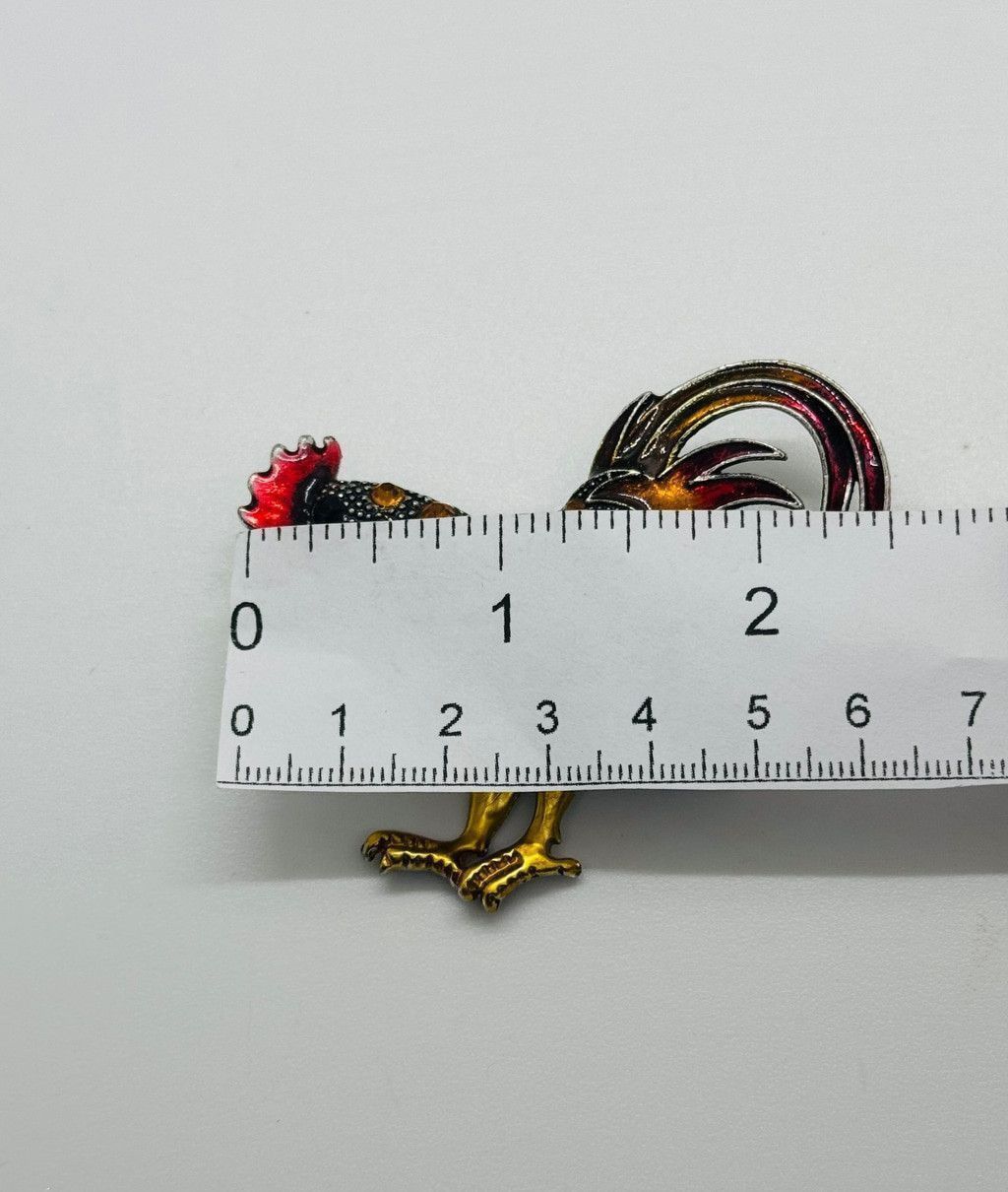 The Unbranded Brand Charming Rooster Rhinestone Enamel Brooch Black Gold Amber Size ONE SIZE - 3 Thumbnail
