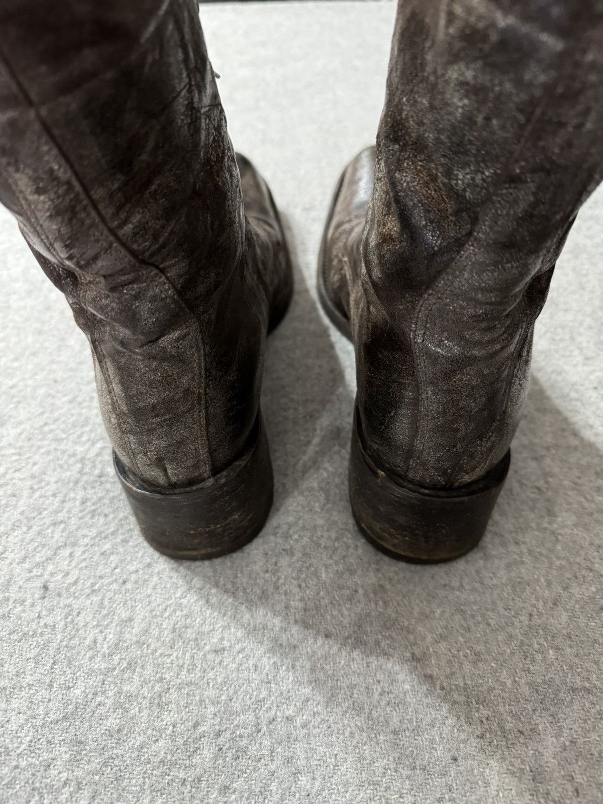 Gianni Barbato Gianni Barbato Distressed Black Leather Vintage boots 37 Size US 7 / IT 37 - 5 Thumbnail