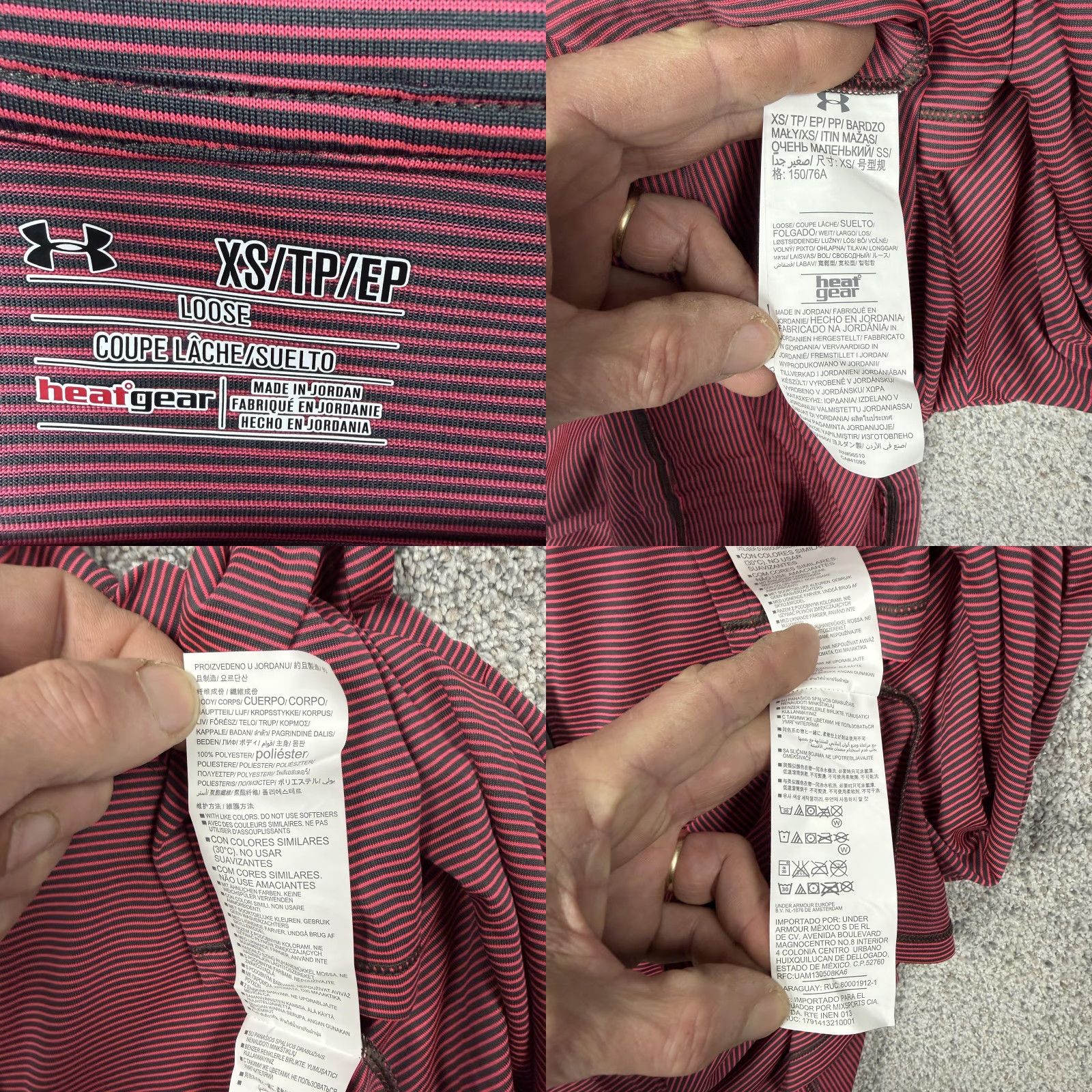 Under Armour Under Armour HeatGear Pullover Womens XS Pink Gray 1/4 Zip Striped NWT Size XS / US 0-2 / IT 36-38 - 8 Thumbnail