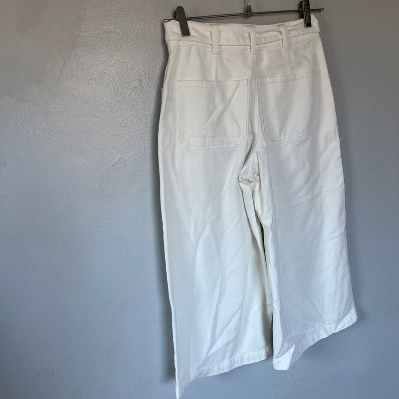 Designer Women's OAT Denim White Tie Waist Skirt Size 24 XS Size 25" / US 0 / IT 36 - 3 Thumbnail