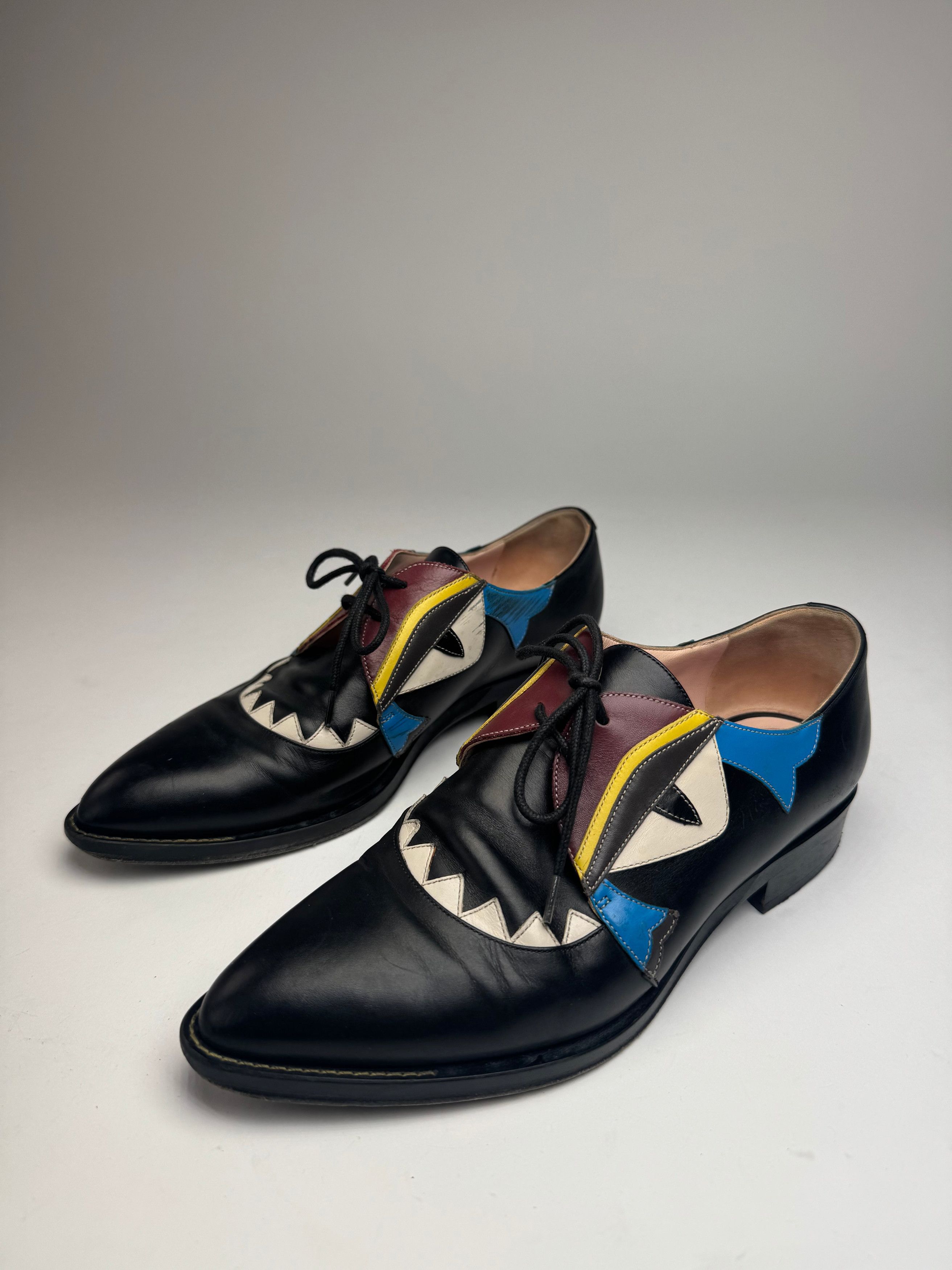 Fendi Vintage Leather Laced Up Shoes Black EU36 Size US 5 / IT 35 - 1 Thumbnail