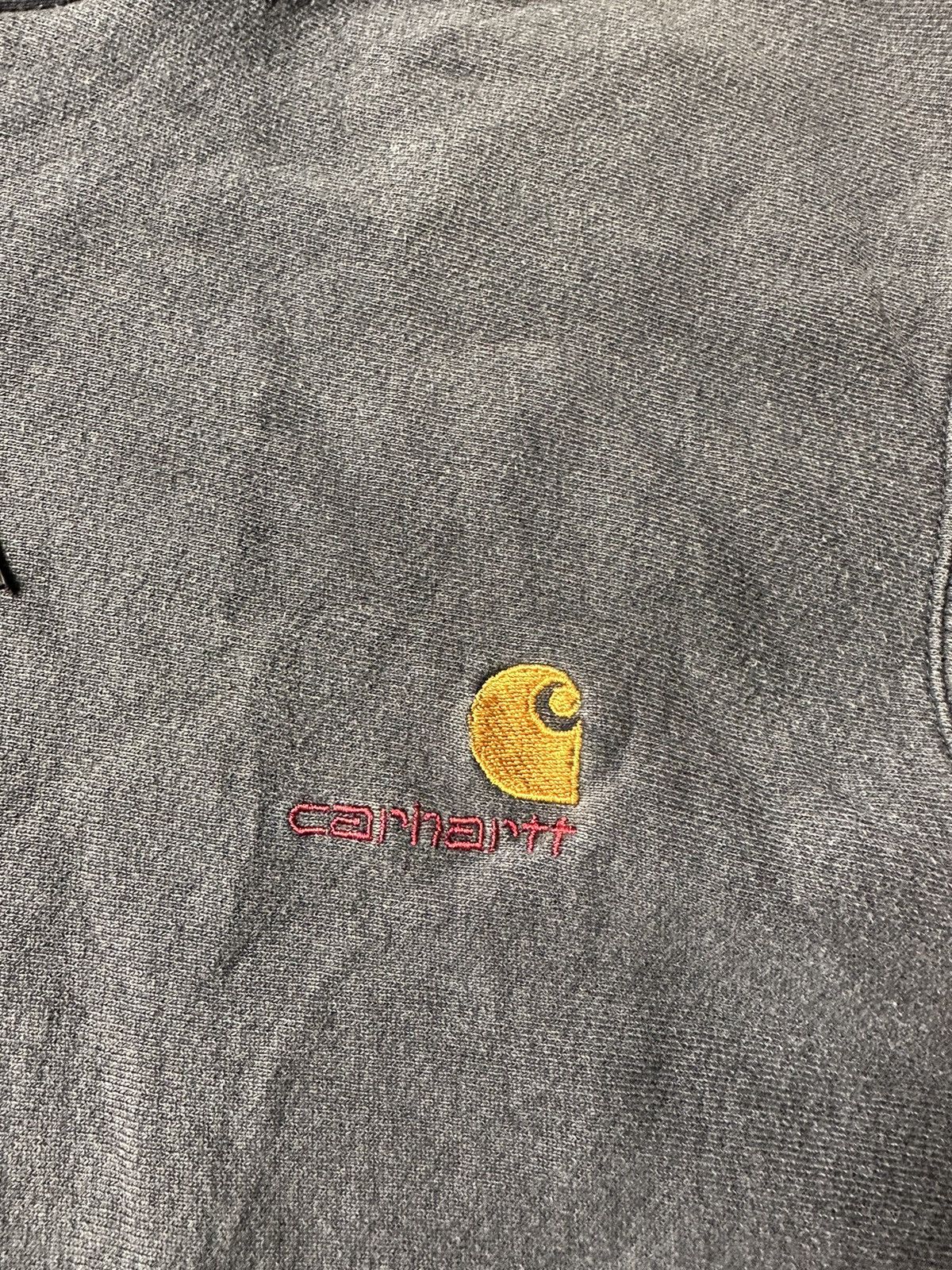 Carhartt × Vintage Vintage Faded Carhartt Script Logo Hooded Sweatshirt Size US L / EU 52-54 / 3 - 3 Thumbnail