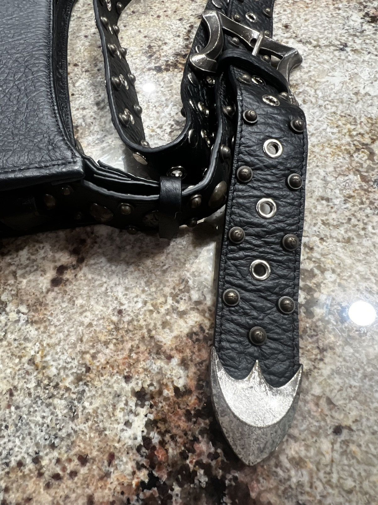 Thug Club Thug Club Dragon Belt Studded Leather Cross Body Bag Size ONE SIZE - 2 Thumbnail