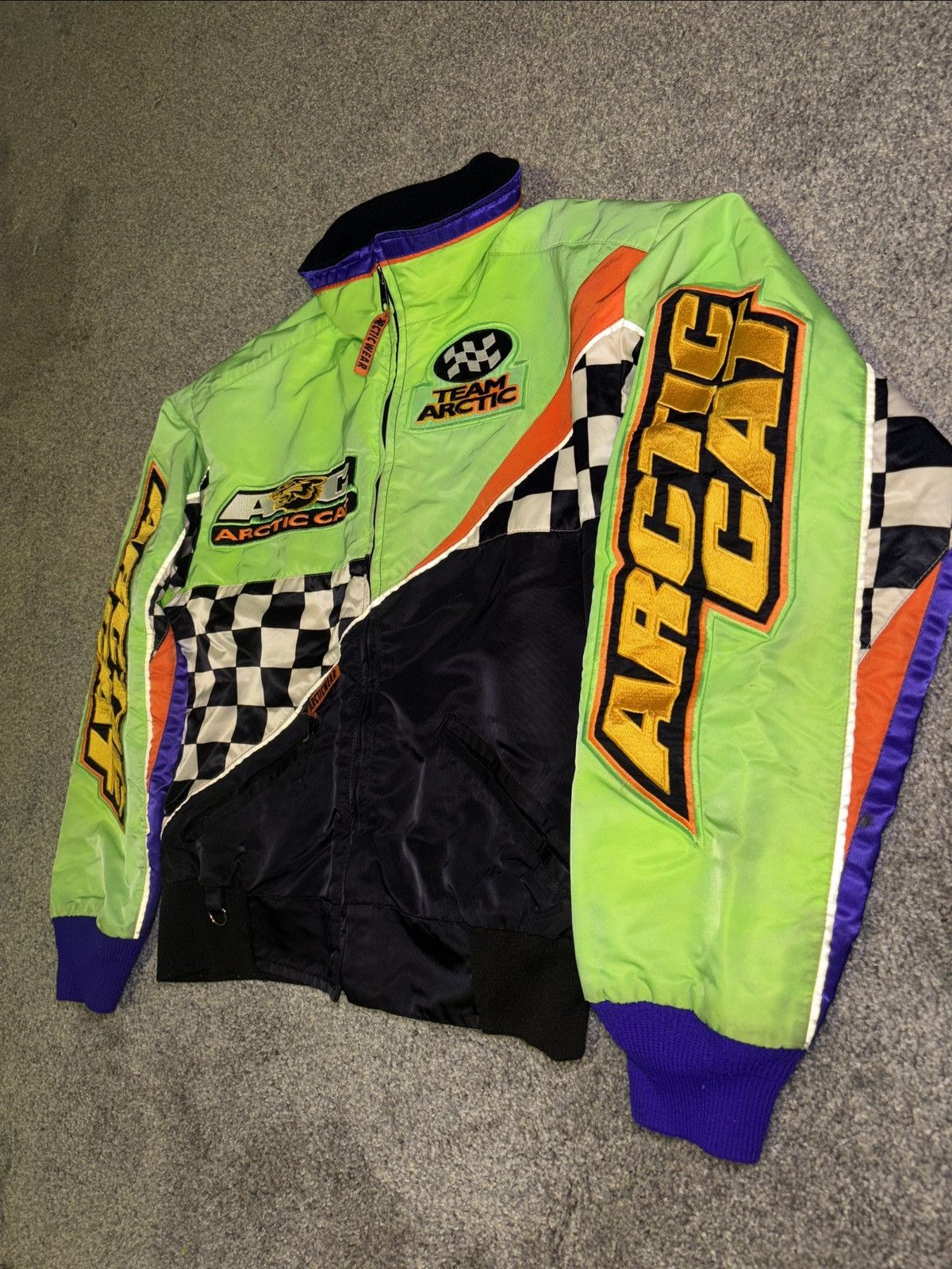 Vintage Arctic Cat 90s Mens Size S Team Arctic Racing Bomber Jacket Size US S / EU 44-46 / 1 - 2 Thumbnail