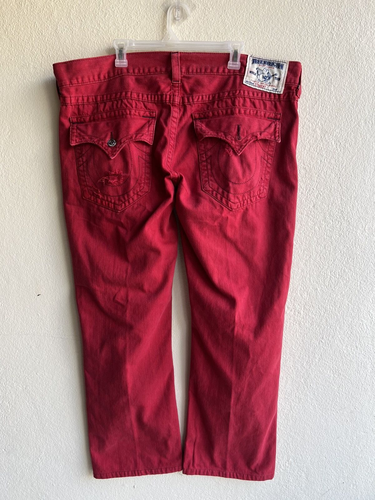 True Religion Vintage True Religion Distressed Red Denim Straight Jeans Size US 42 / EU 58 - 24 Thumbnail