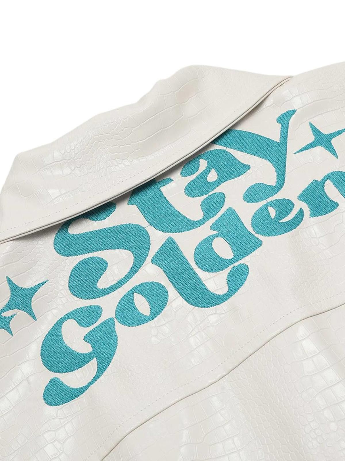 Japanese Brand Stay Golden Embroidered PU Leather Jacket Size M / US 6-8 / IT 42-44 - 6 Thumbnail