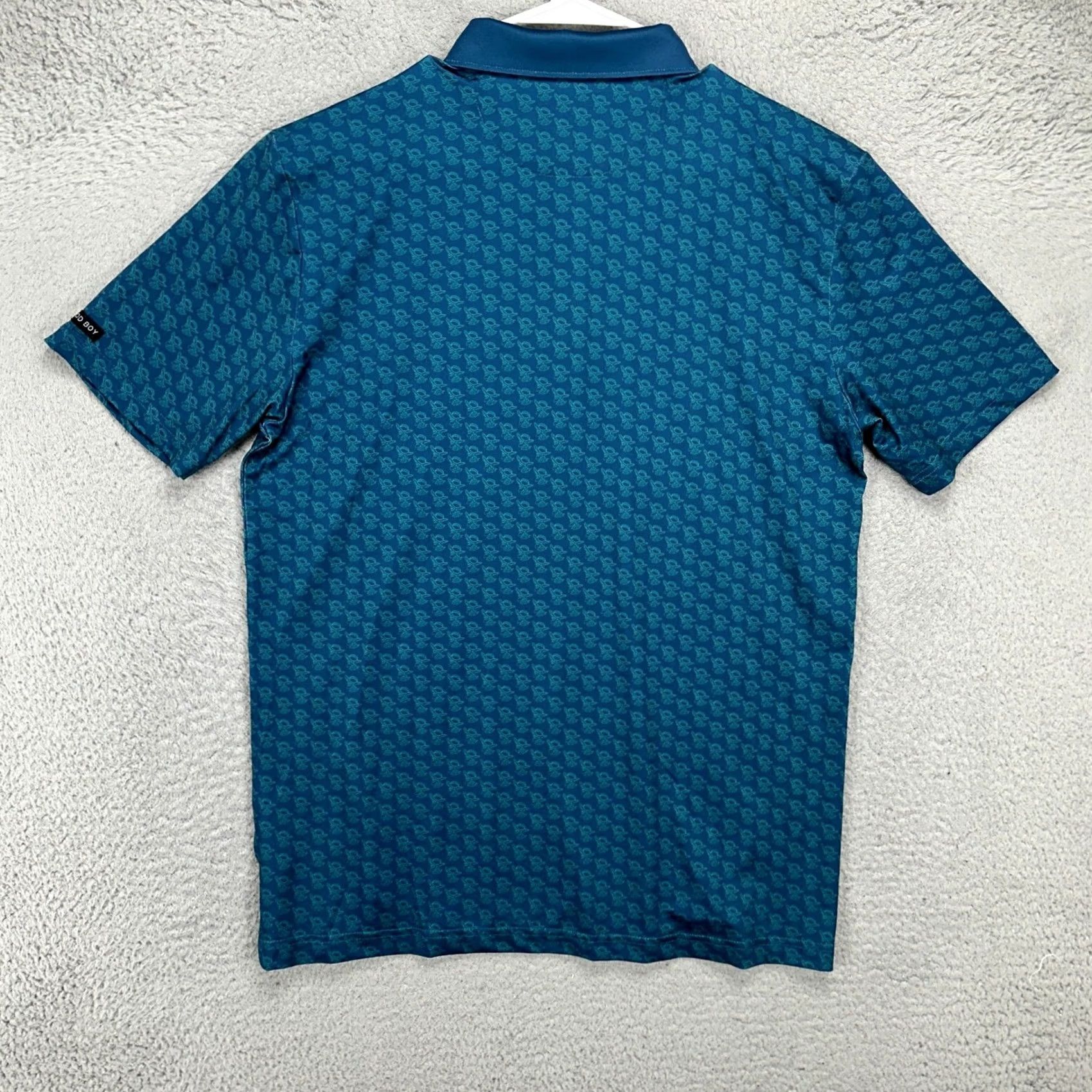 Vintage VINTAGE Good Boy Polo Shirt Geometric Athletic Stretch Rugby Golf Teal Blue Mens Large Short Sleeve Collared Breathing Comfort Shirt Size US L / EU 52-54 / 3 - 3 Thumbnail