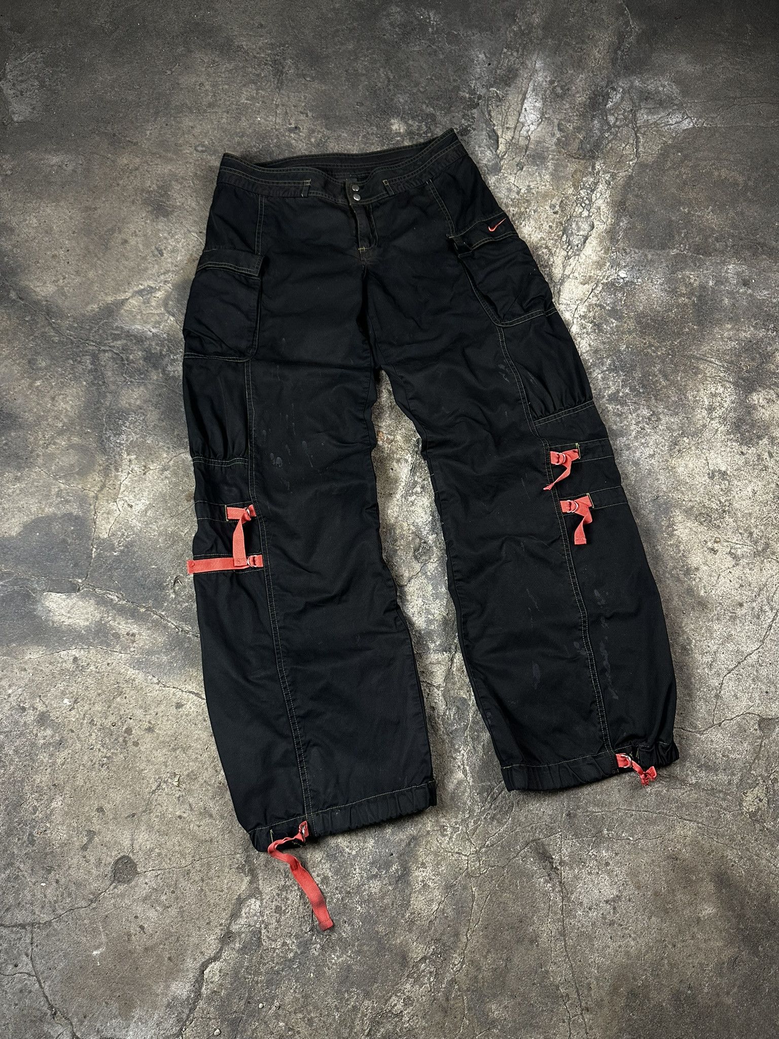 Nike 2000s Nike Baggy Parachute Cargo Y2k Oversized Pants Size US 32 / EU 48 - 1 Thumbnail