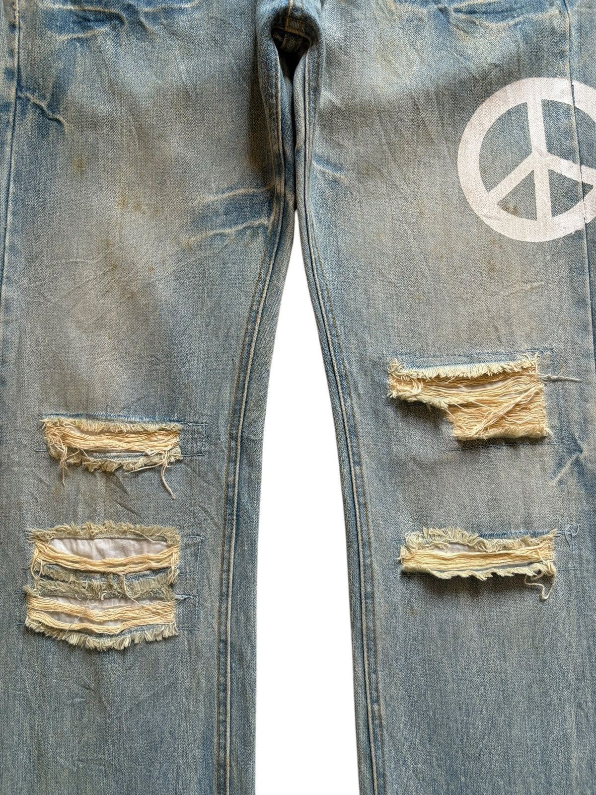 Japanese Brand Vintage Japanese Brand Peace Spell Out Mud Wash Loose Jeans Size US 34 / EU 50 - 5 Thumbnail