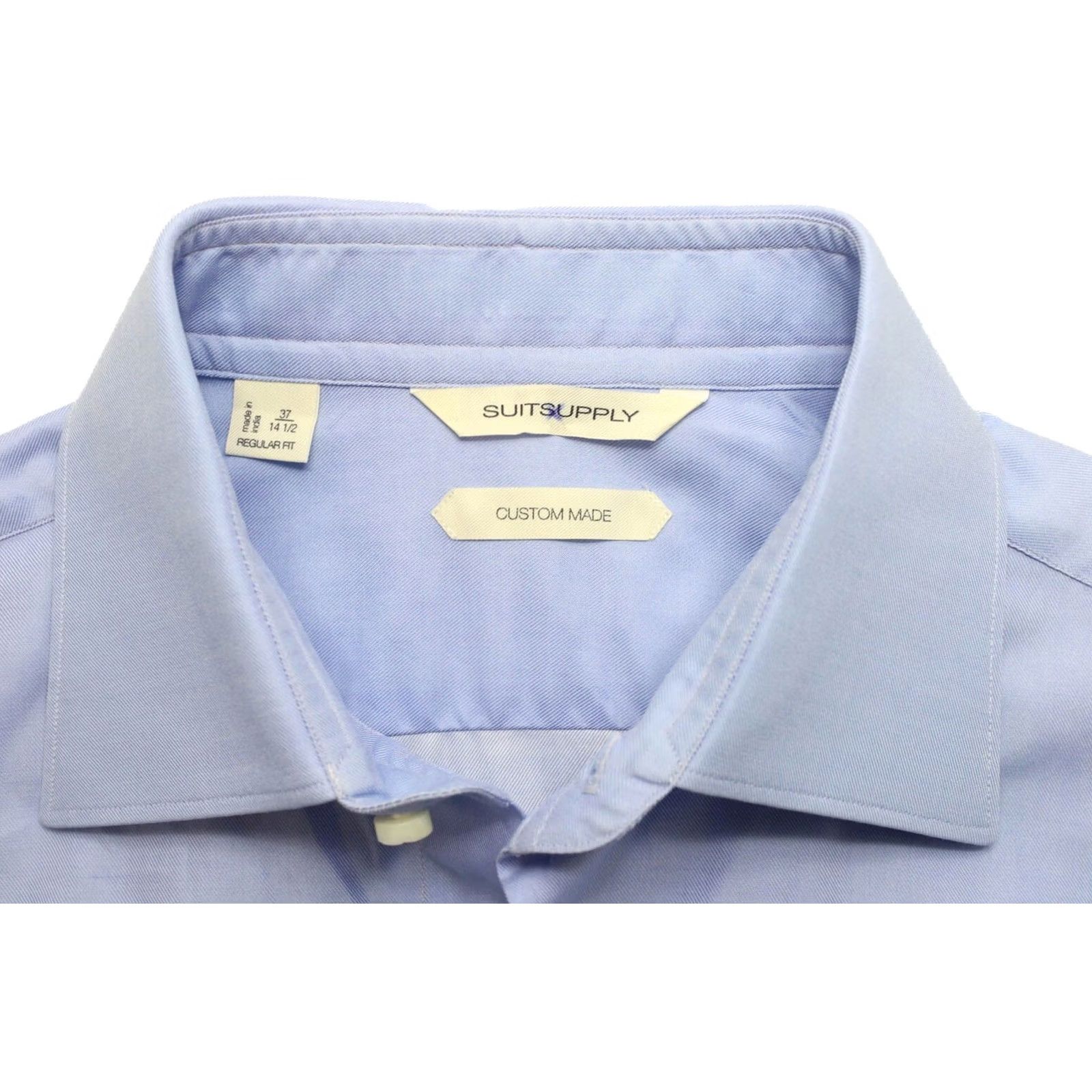Suitsupply SUITSUPPLY Regular Fit Formal Shirt Men's Blue Spread Collar 37 / 14 1/2 Size 36R - 4 Thumbnail