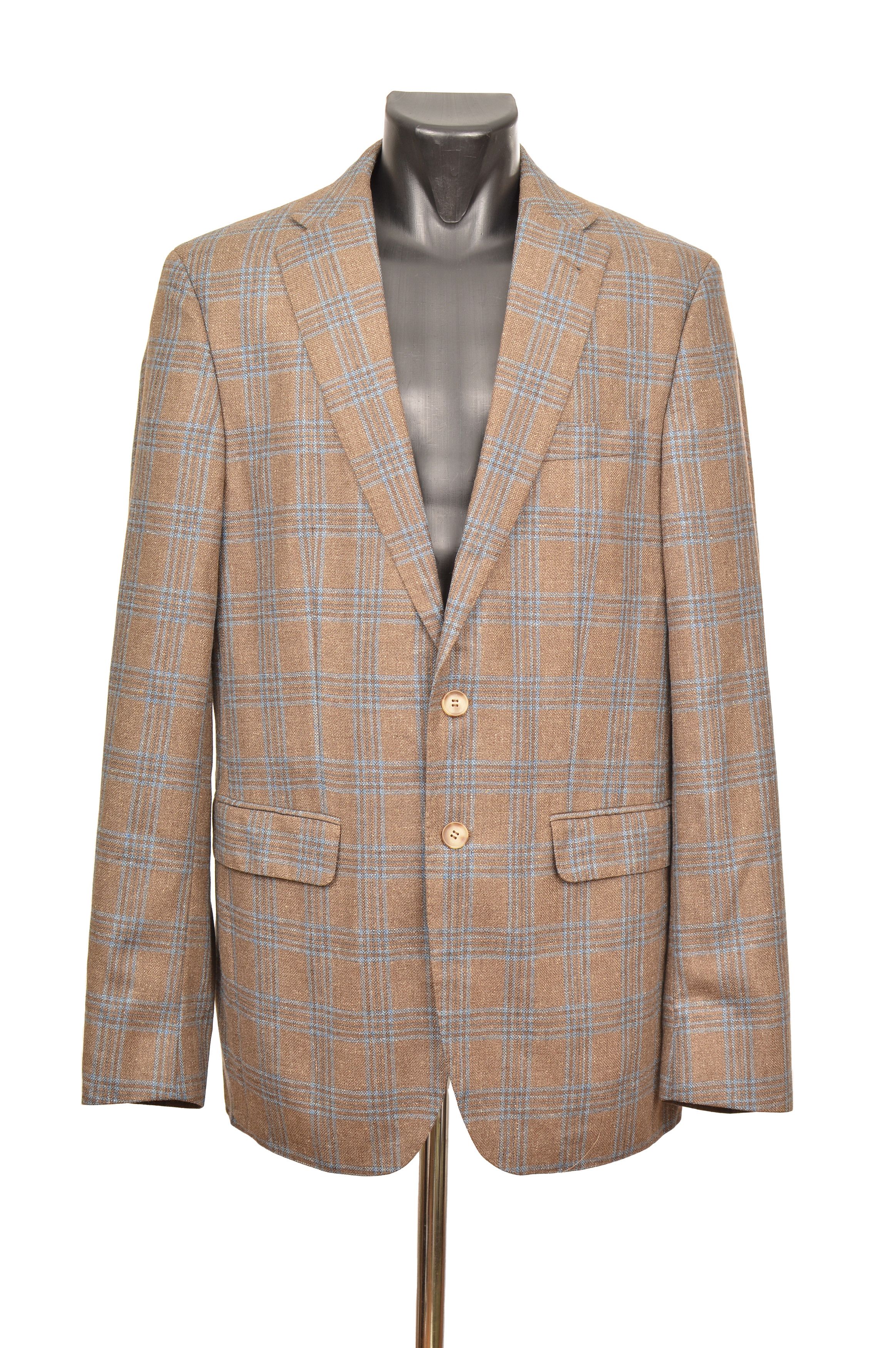 Other SOR Silk Wool Brown Check 2-Button Blazer Jacket Size 50R - 1 Thumbnail