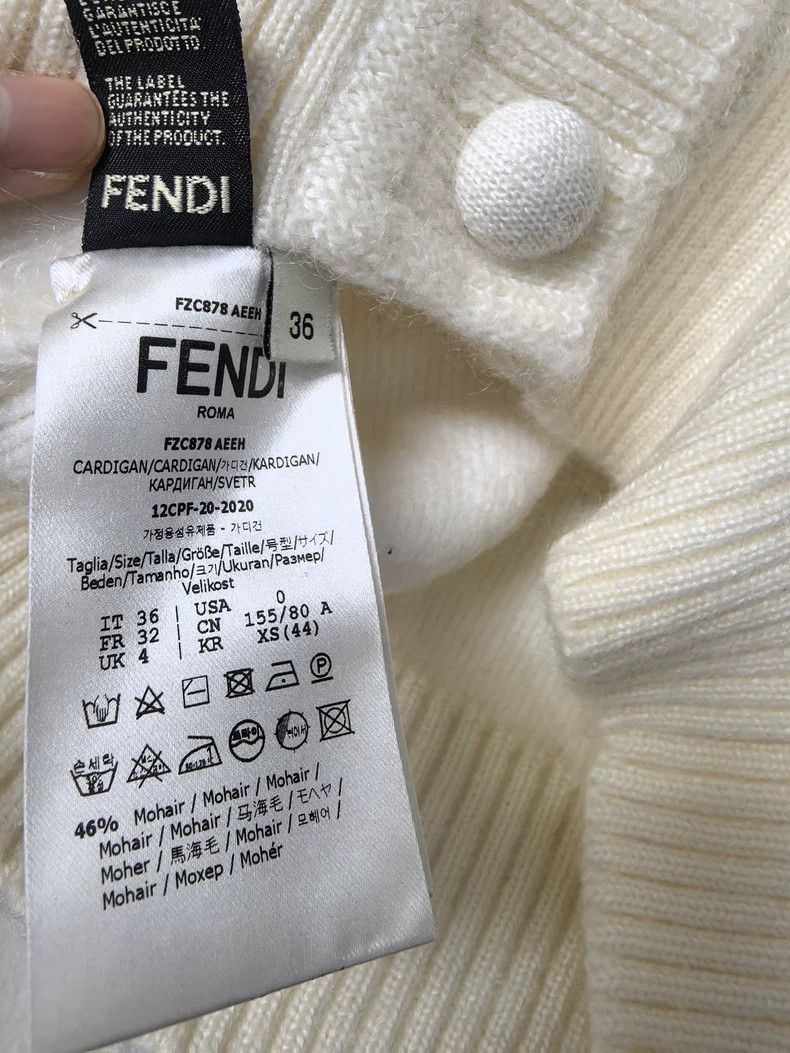Fendi FENDI Cashmere long-sleeve V-neck cardigan with snap butto Size 4XL / US 24-26 - 7 Thumbnail