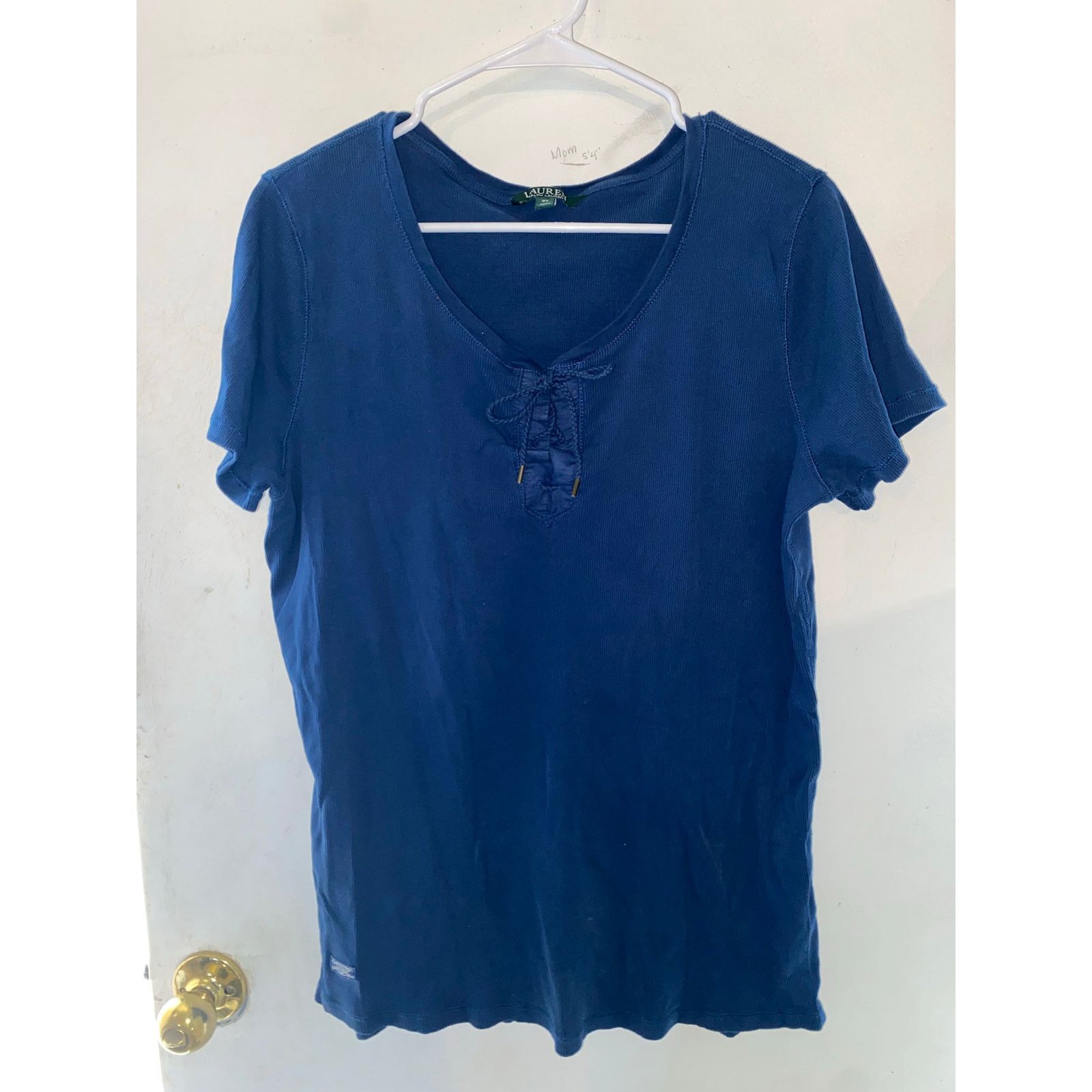 Ralph Lauren Ralph Lauren Blue Lace Up Tee Women's 2X Size XXL / US 16-18 / IT 52-54 - 1 Thumbnail