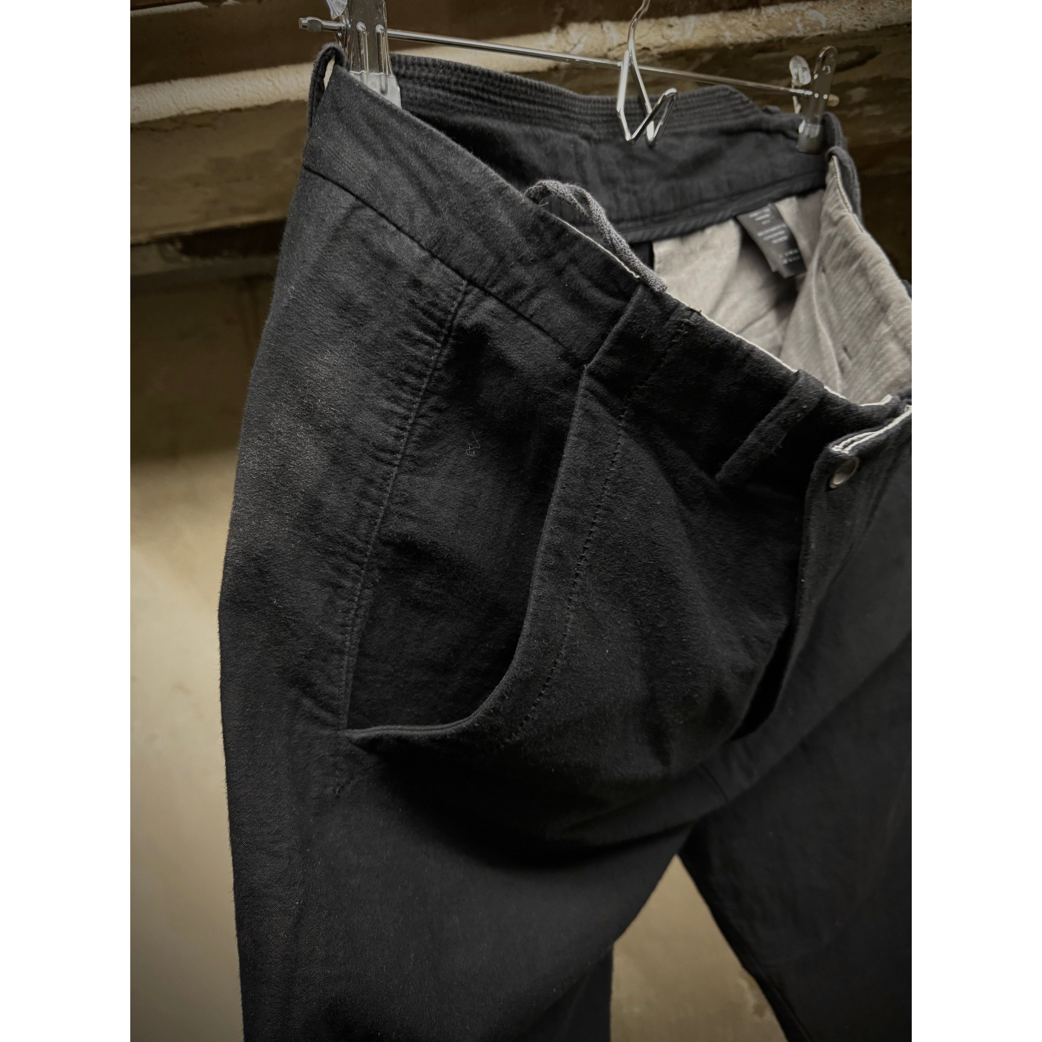 Masnada MASNADA Washed Black Asymmetric Fly Overlock J-cut Pants Size US 33 - 3 Thumbnail