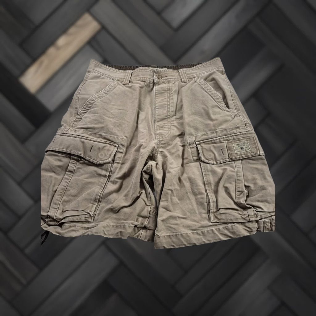 American Eagle Outfitters VINTAGE? No. Y2K American Eagle Outfitters Cargo Shorts Mens 38 Beige Canvas Drawstring Size US 38 / EU 54 - 1 Thumbnail