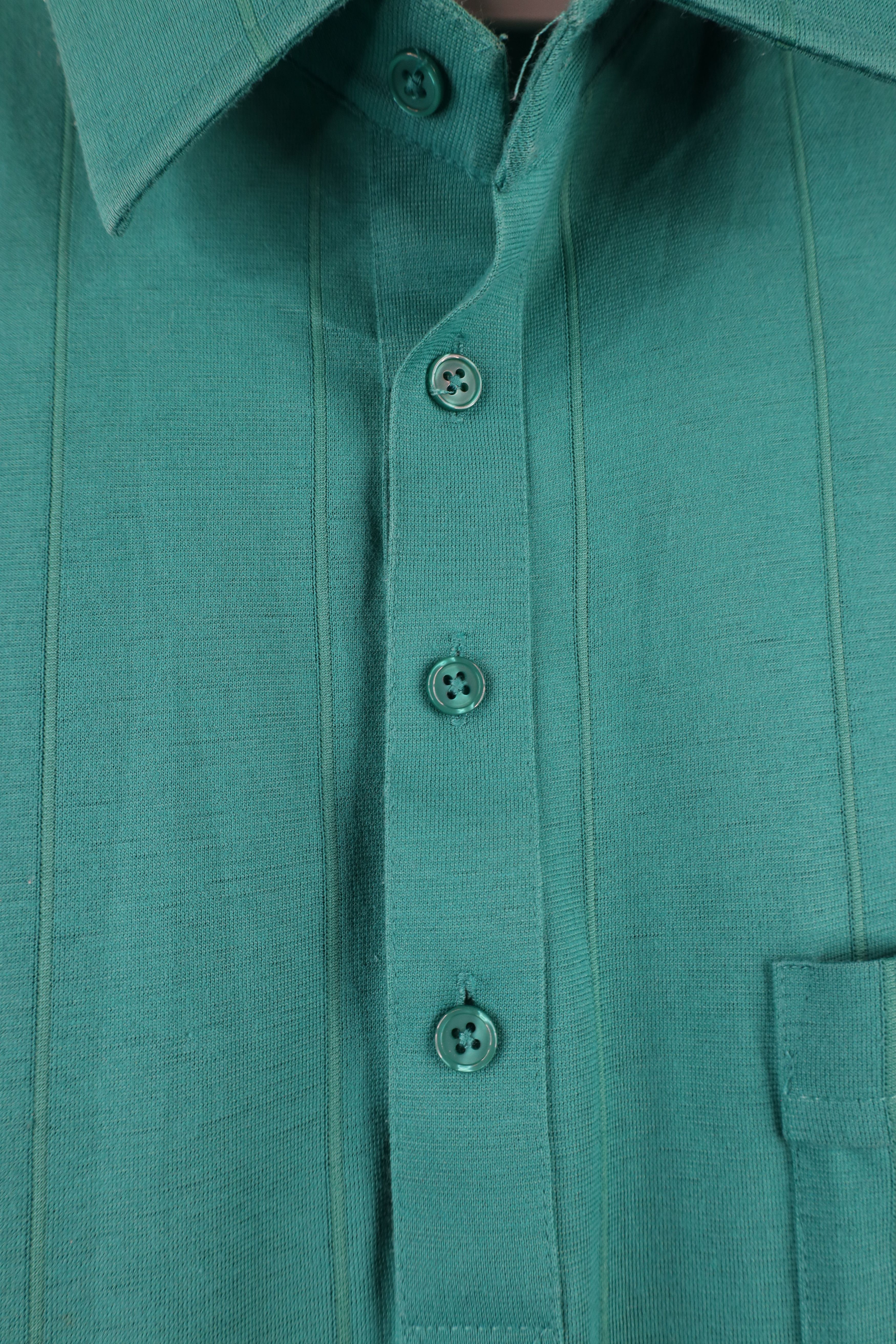 Vintage Vintage 90s Streetwear Knit Collared Polo Shirt Teal USA Size US XL / EU 56 / 4 - 4 Thumbnail