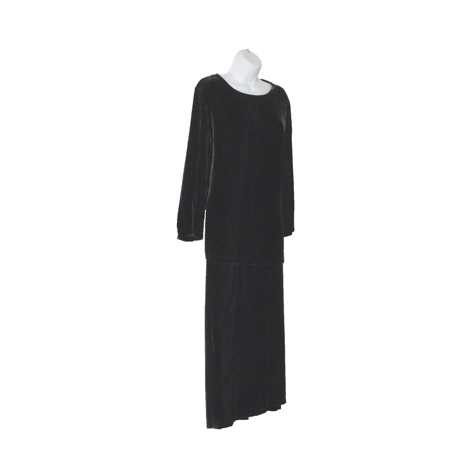 Eileen Fisher EILEEN FISHER Velvet LS Blouse And Wrap Skirt 2 Pc Set Sz M Size 30" / US 8 / IT 44 - 2 Thumbnail