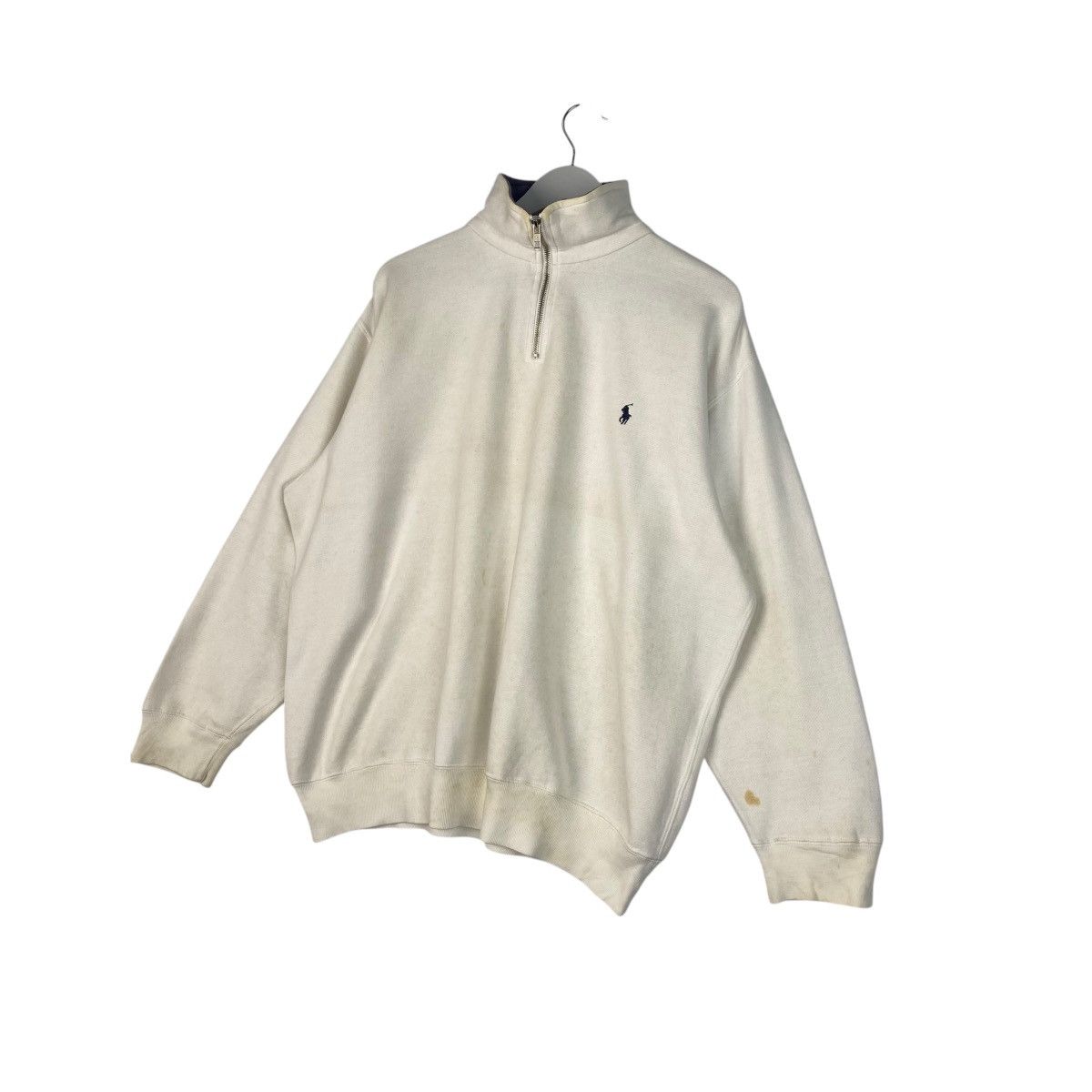 Polo Ralph Lauren × Vintage Vintage Polo Quarter Zip Sweatshirt White By Ralph Lauren Size US XS / EU 42 / 0 - 3 Thumbnail