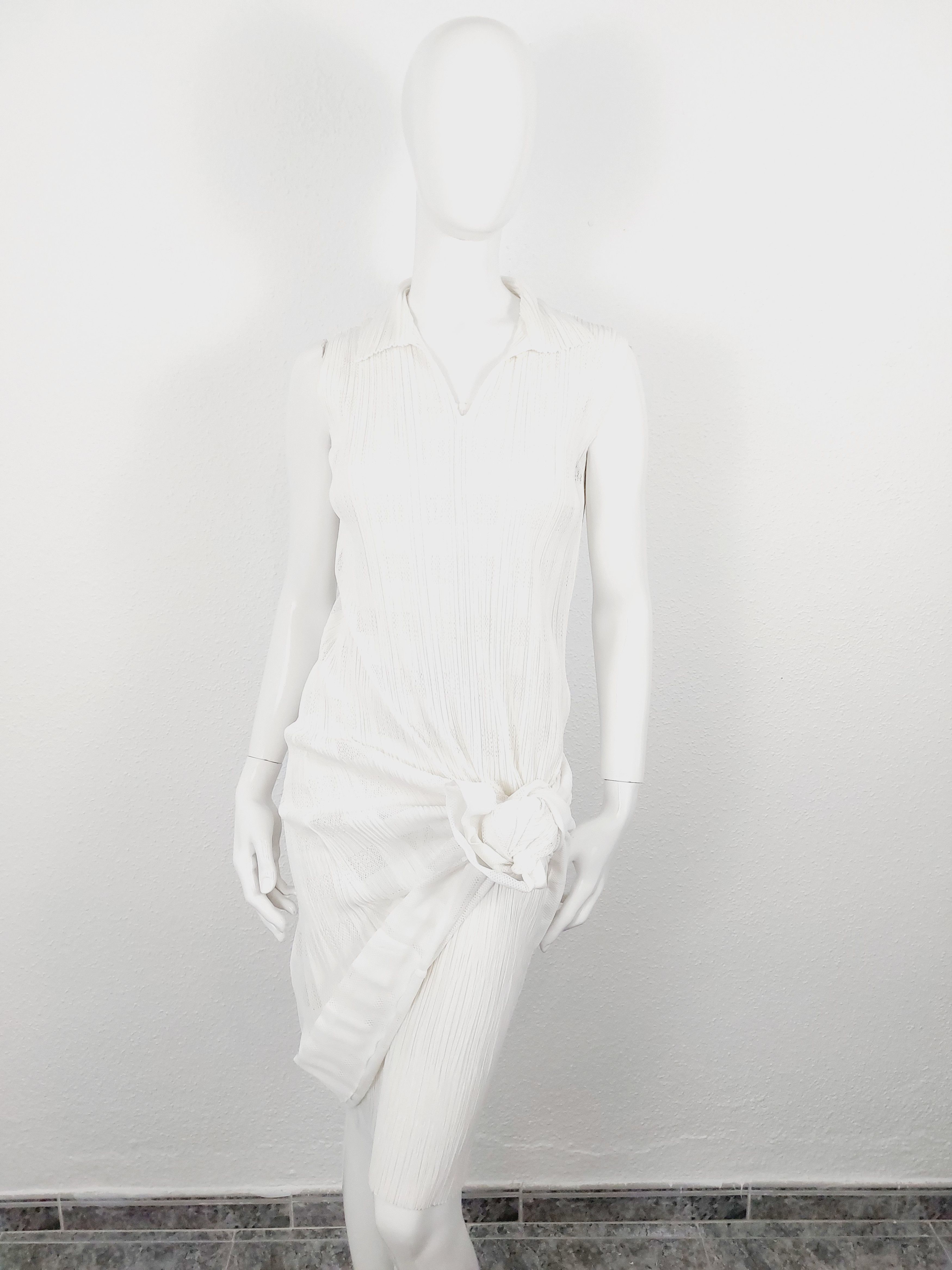 Issey Miyake Issey Miyake Pleats Please White Wedding Dress Set Size ONE SIZE - 9 Thumbnail