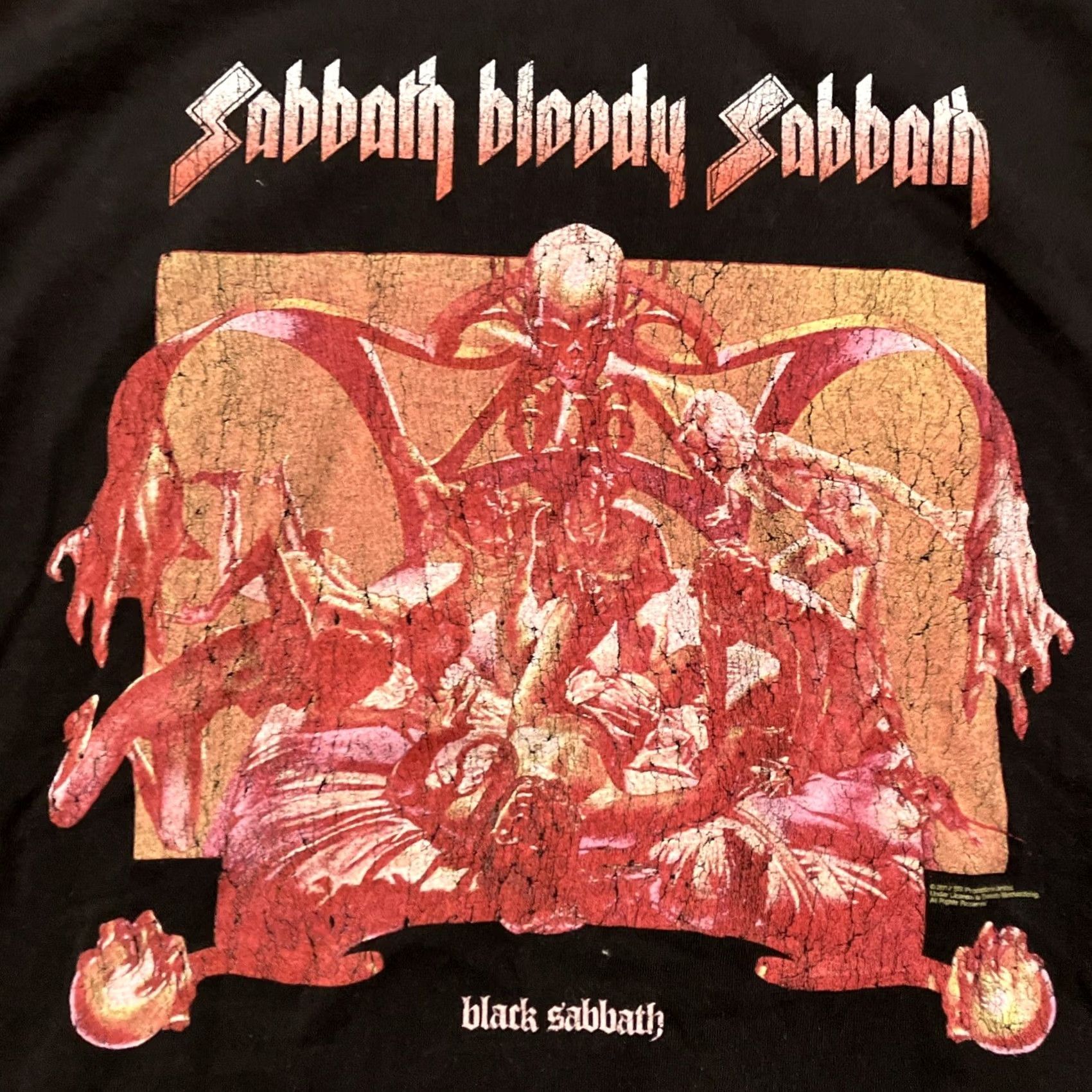 Hanes VINTAGE Black Sabbath Hanes Sabbath Bloody Sabbath Black T Shirt Large Men Size US L / EU 52-54 / 3 - 2 Thumbnail