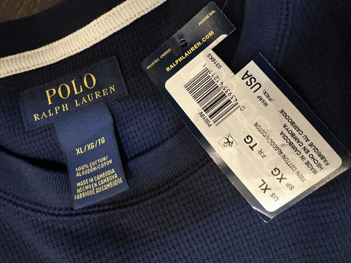 Polo Ralph Lauren NWT Polo Ralph Lauren Mens Waffle Knit Thermal L/S Navy-XL Size US XL / EU 56 / 4 - 2 Thumbnail