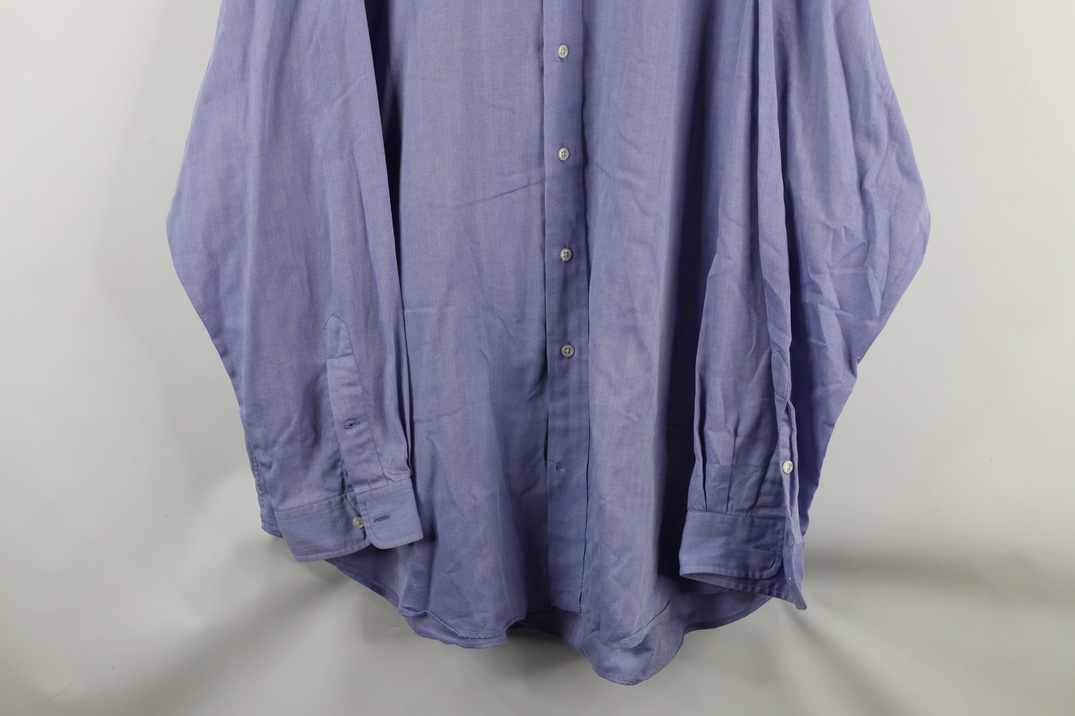 Ralph Lauren × Vintage Vintage 90s Ralph Lauren Collared Button Down Shirt Blue Size 44 - 3 Thumbnail