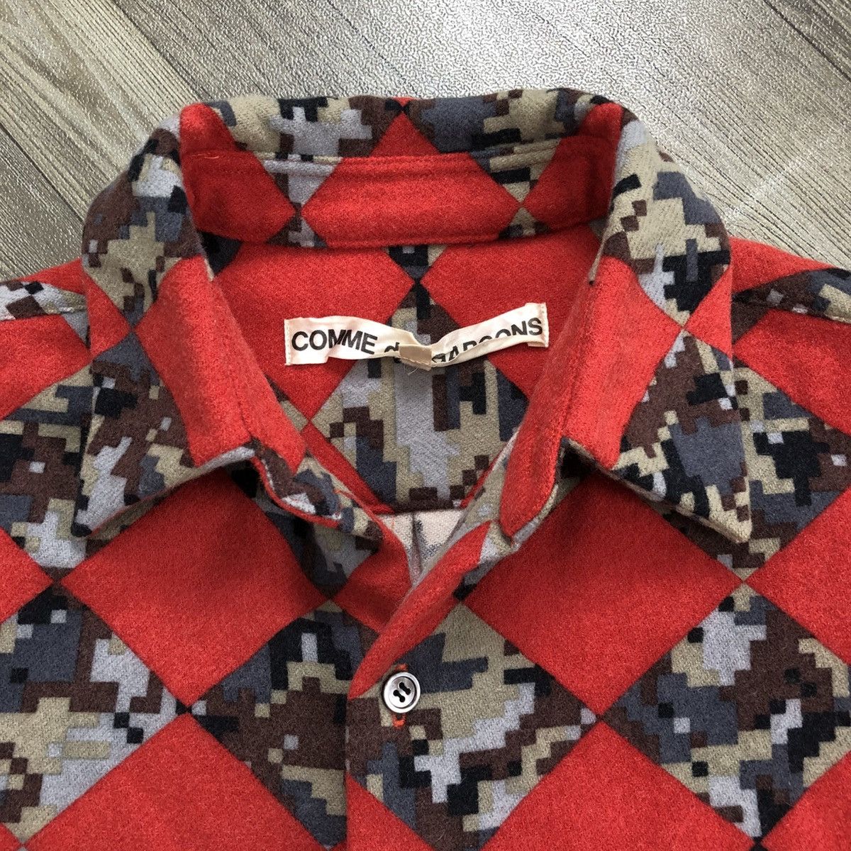 Comme des Garcons 2000s Comme des Garcons CDG Check Pixel Wool Shirt Designer Size US S / EU 44-46 / 1 - 5 Thumbnail