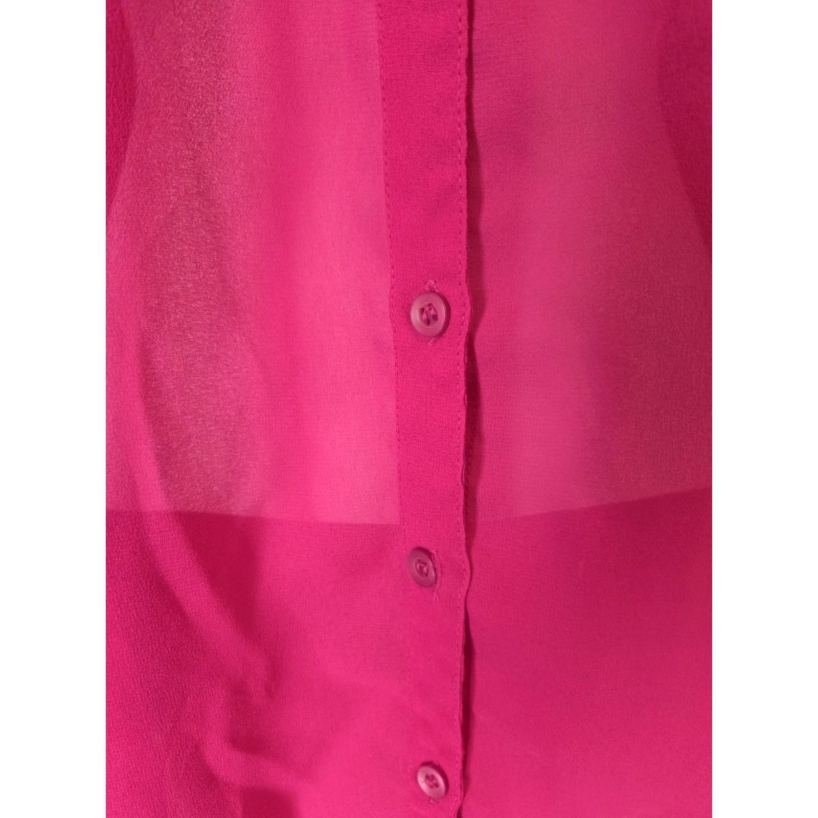 Vintage VINTAGE Steven Barry Shirt 80s Tunic Top Pink Button Front Sheer Lightweight 9/10 WomenS Size M / US 6-8 / IT 42-44 - 4 Thumbnail