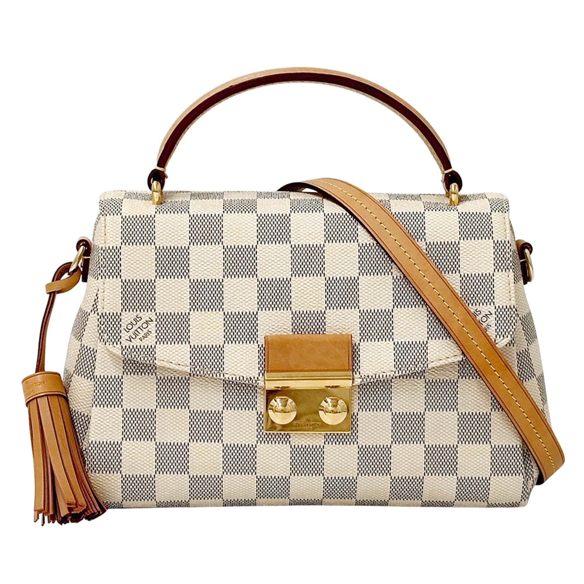 Louis Vuitton Louis Vuitton Damier Azur Women's Handbag, 2-way Handbag/Shoulder Bag, Croisette N41581, White with Tassel Size ONE SIZE - 1 Thumbnail