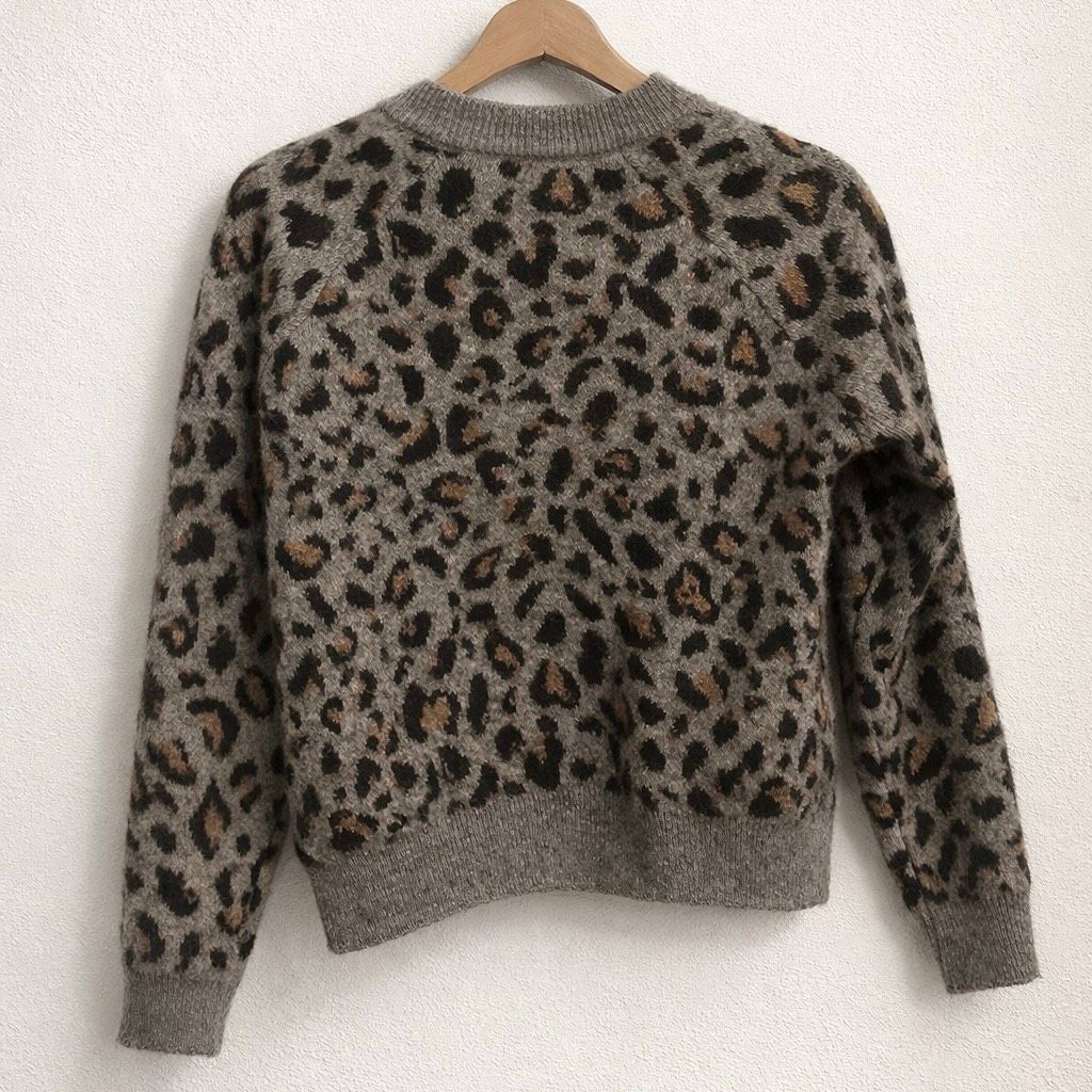 Zara Zara Leopard Print Knit Sweater | Cozy Animal Print Pullover Size M / US 6-8 / IT 42-44 - 2 Thumbnail