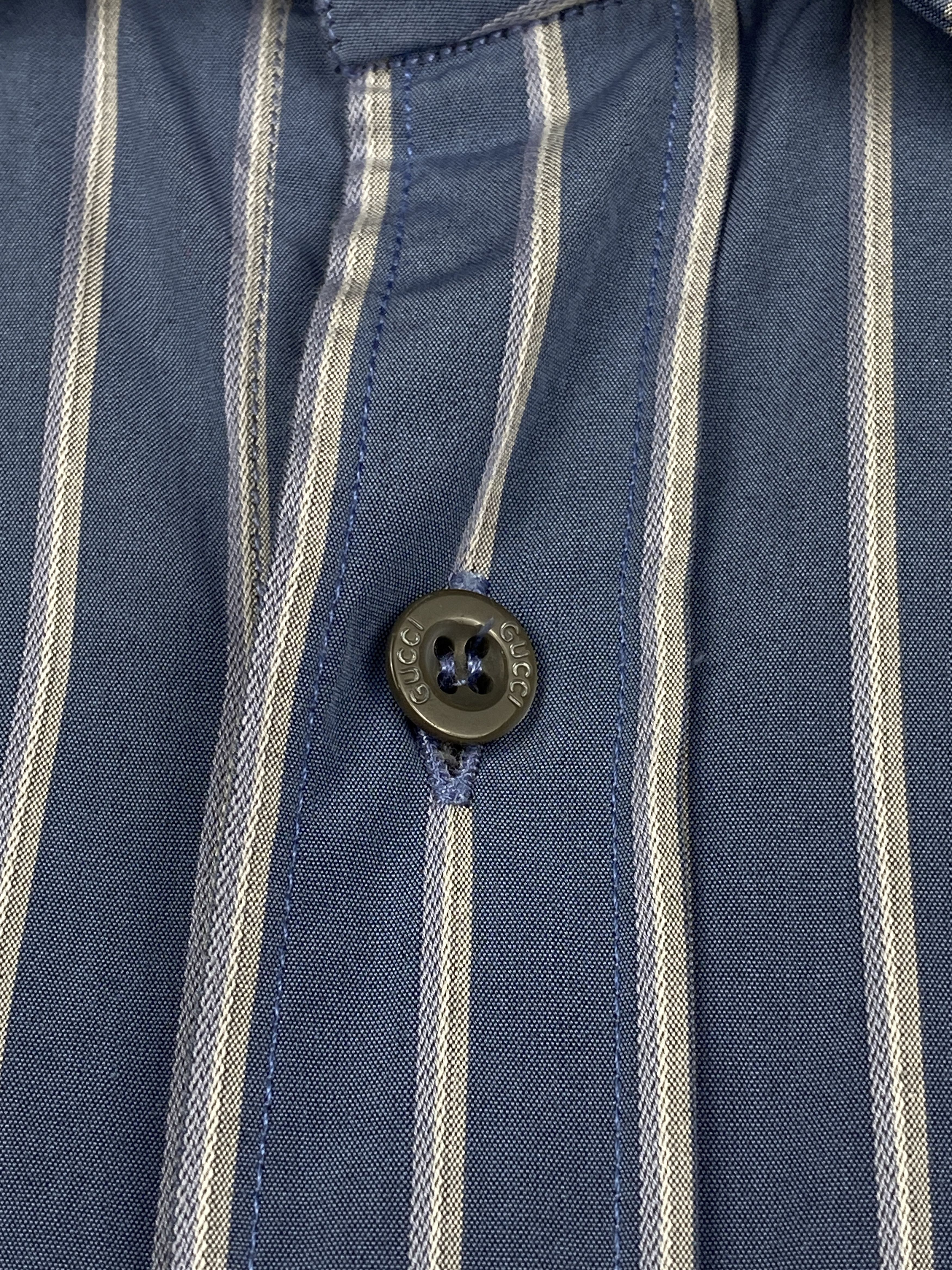 Gucci Double Pocket Striped Long Sleeve Shirt Size XS / US 0-2 / IT 36-38 - 9 Thumbnail