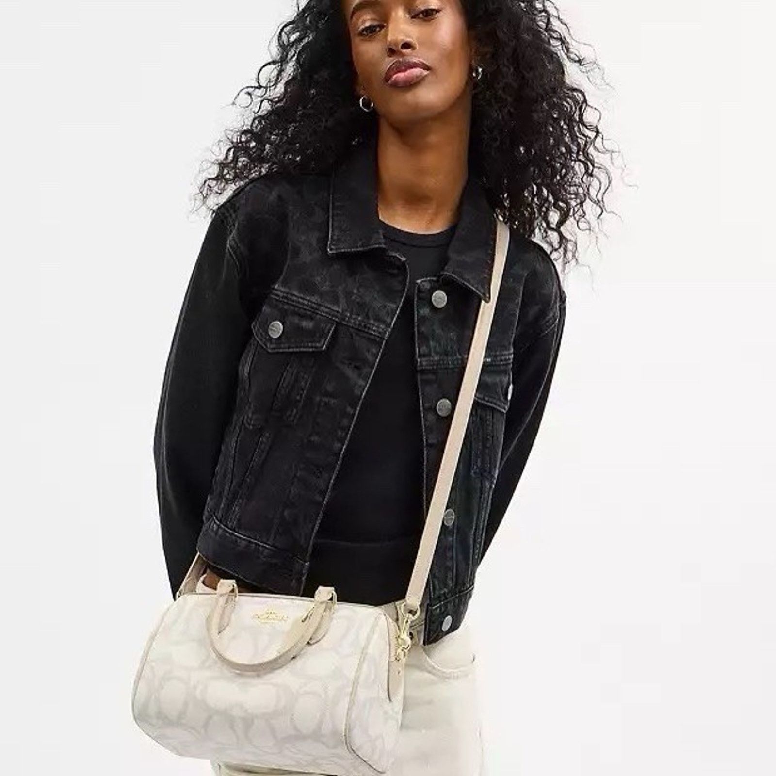 Coach NWT Coach Rowan Satchel Crossbody Bag Sketch Ivory CBM15 Size ONE SIZE - 8 Thumbnail