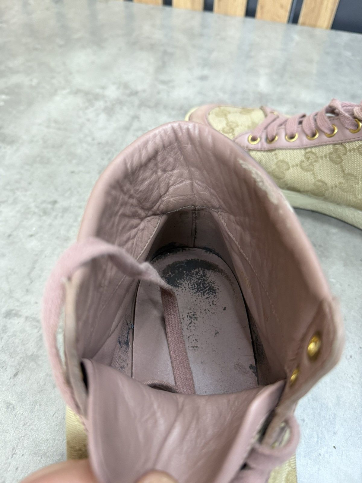 Gucci Gucci GG Monogram High Top Sneakers Pink Canvas Women Size US 8 / IT 38 - 18 Thumbnail