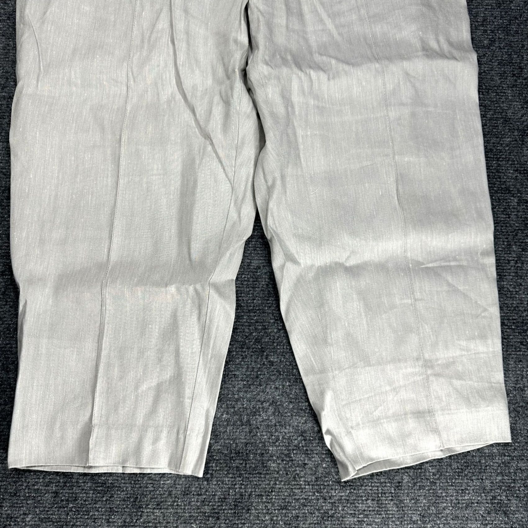 J. Jill VINTAGE J. Jill Linen Stretch Pants Womens Large Petite Beige Crop Pockets Pull On Size 25" / US 0 / IT 36 - 2 Thumbnail