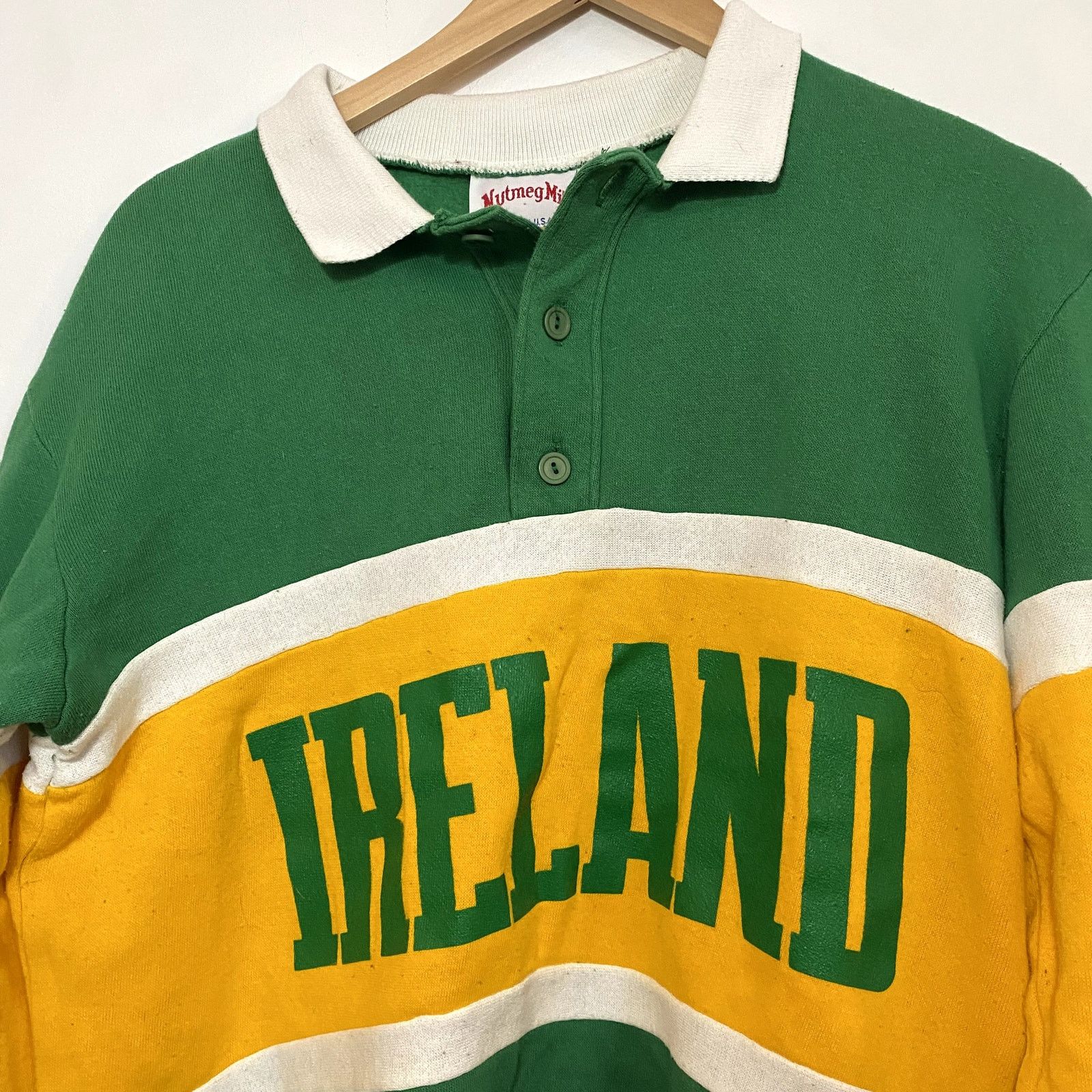 Nutmeg Vintage Ireland Rugby Polo Sweatshirt Nutmeg Mills 90s Size US M / EU 48-50 / 2 - 2 Thumbnail
