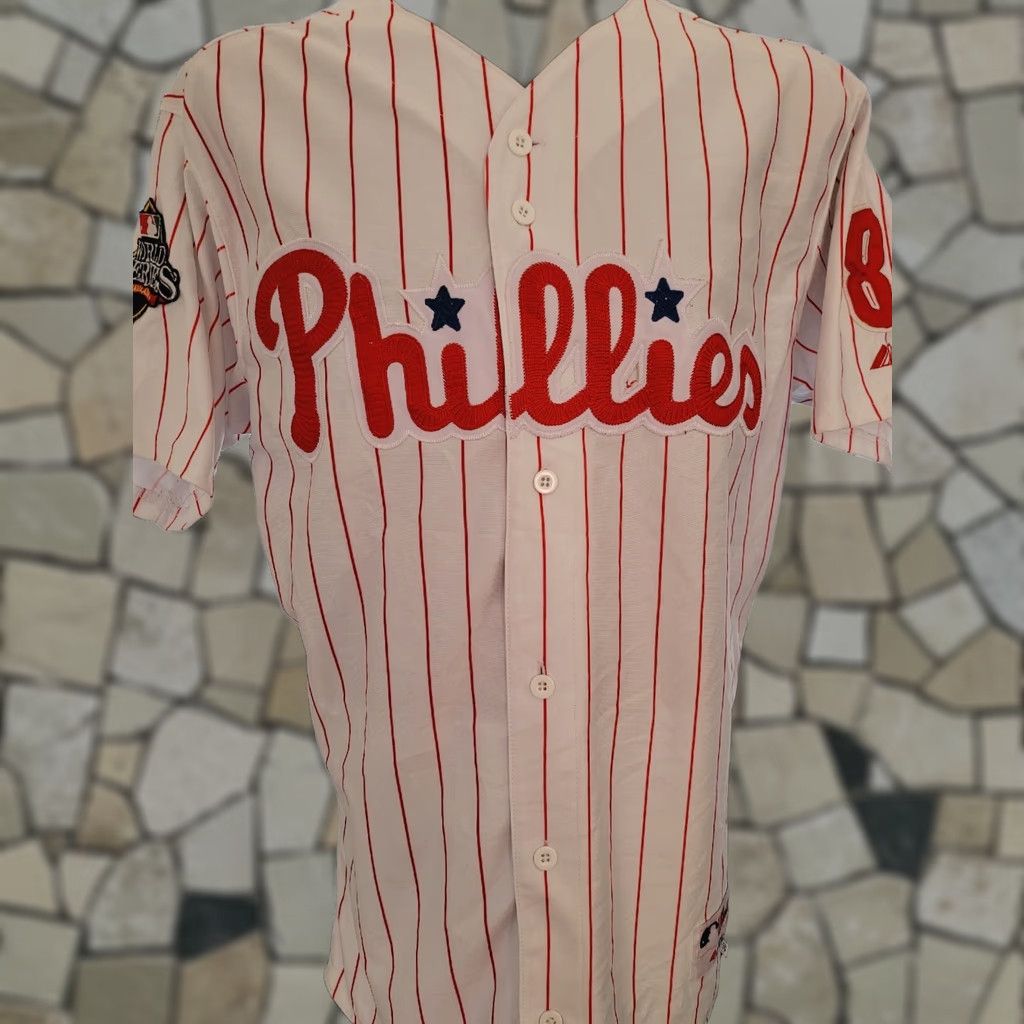 Vintage VINTAGE PhilliesWorl Series Fall Classic 2008 Victorino#8 Sz 50 L Majestic T-Shirt Men Multicoloured 2000s Mens Size US L / EU 52-54 / 3 - 1 Thumbnail