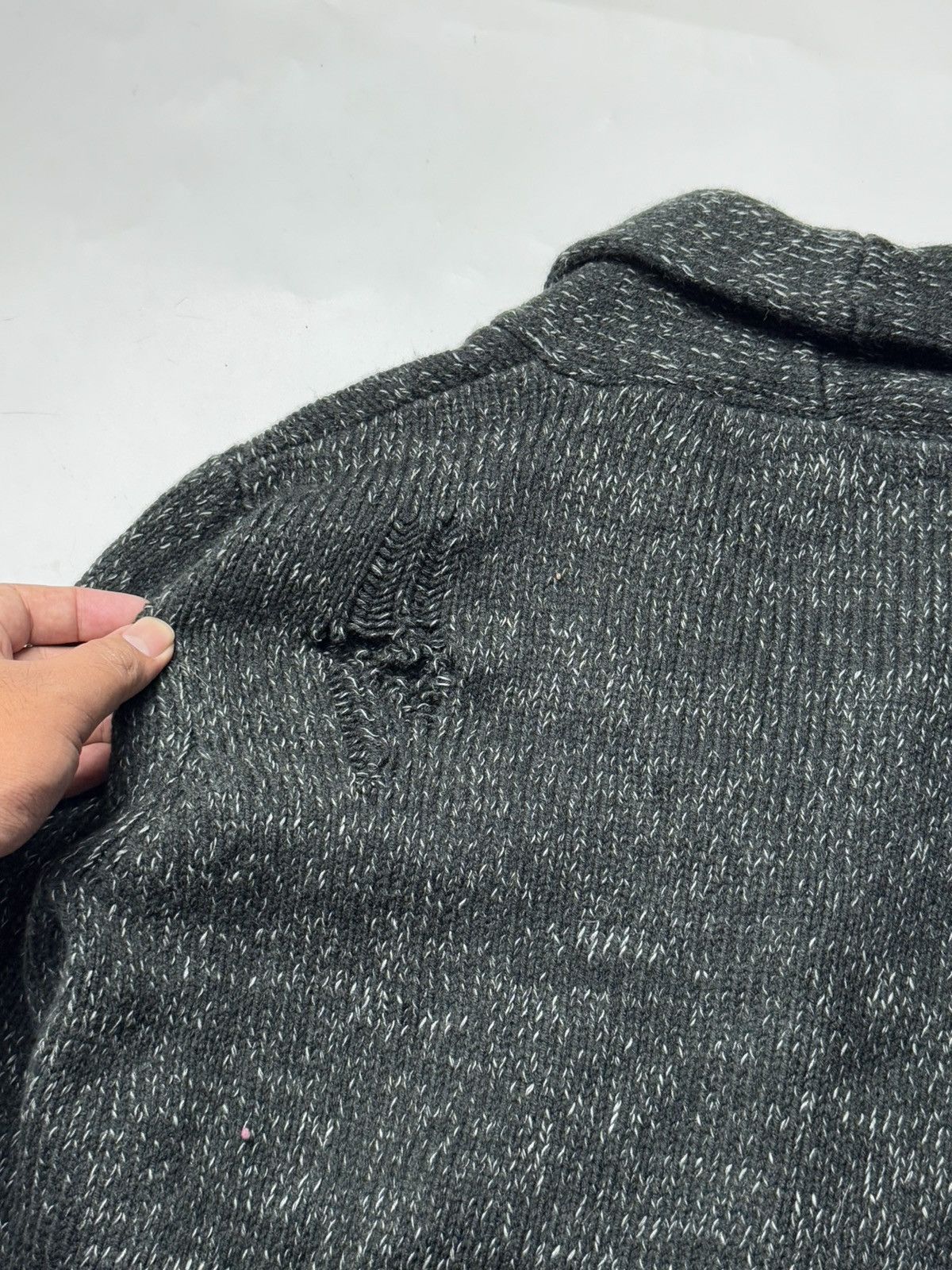 GOSTAR DE FUGA × Japanese Brand × Le Grande Bleu (L.G.B.) Distressed Intheattic Cardigan Ifsixwasnine lgb style Size US L / EU 52-54 / 3 - 7 Thumbnail