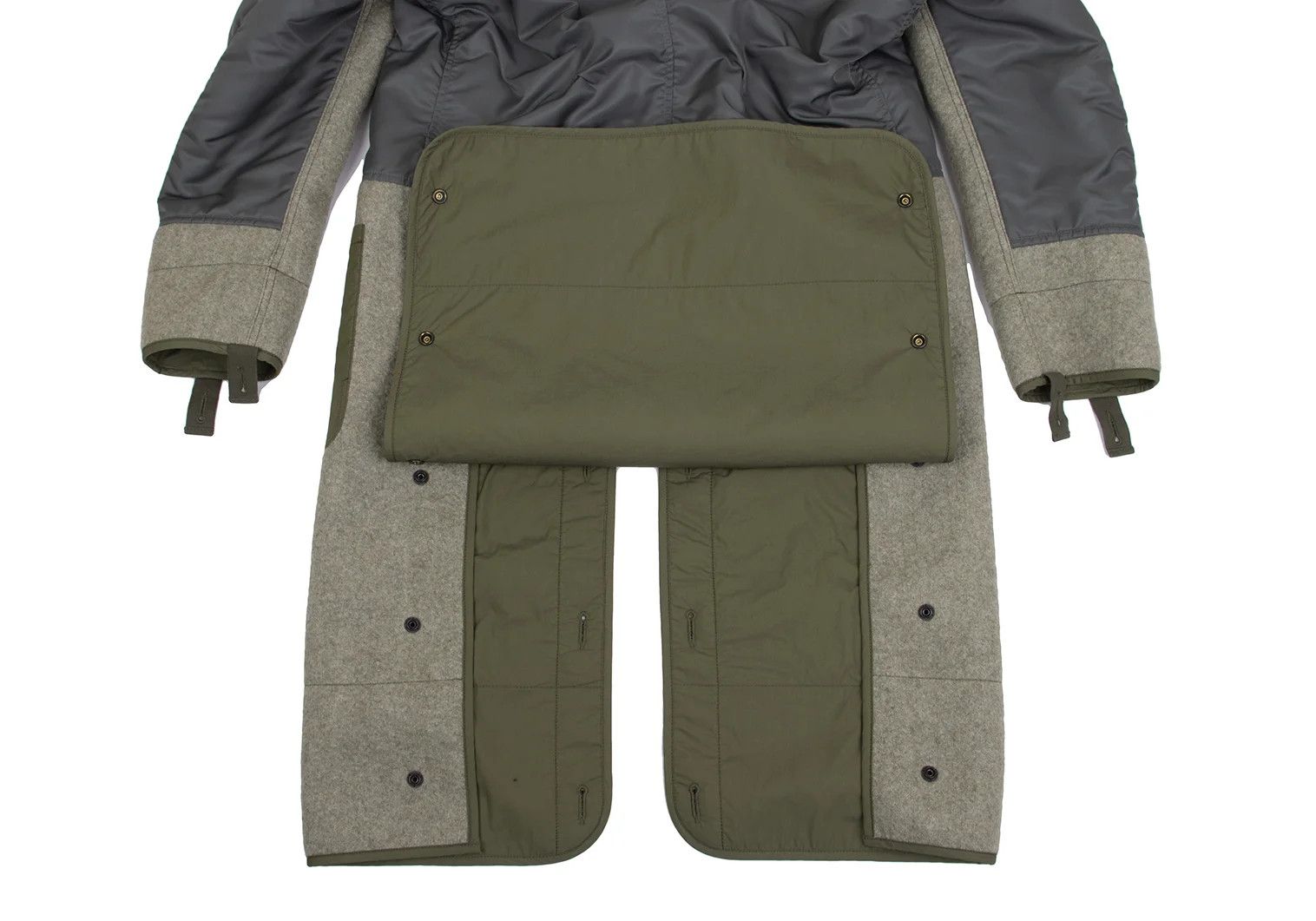 Junya Watanabe Military-Style Fur-Trimmed Hoodie Coat in Khaki Size S Size US S / EU 44-46 / 1 - 17 Thumbnail